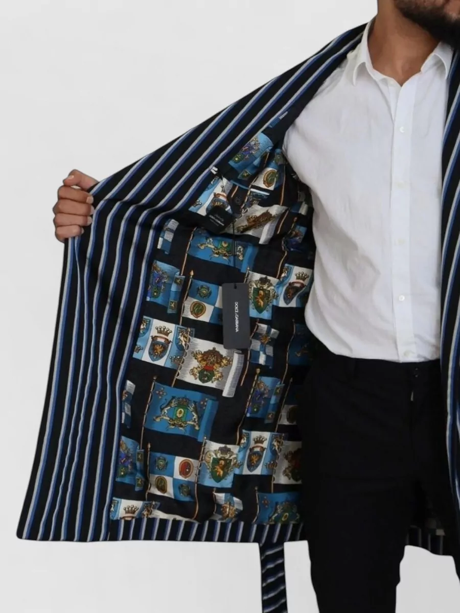 Dolce&Gabbana Silk Blend Striped Robe