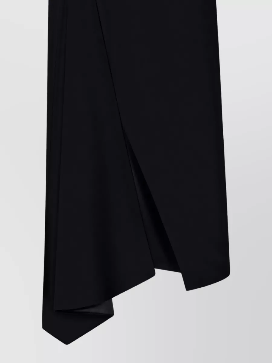 Givenchy Crepe Square-Neck Spaghetti-Strap Asymmetric-Hem Maxi Dress