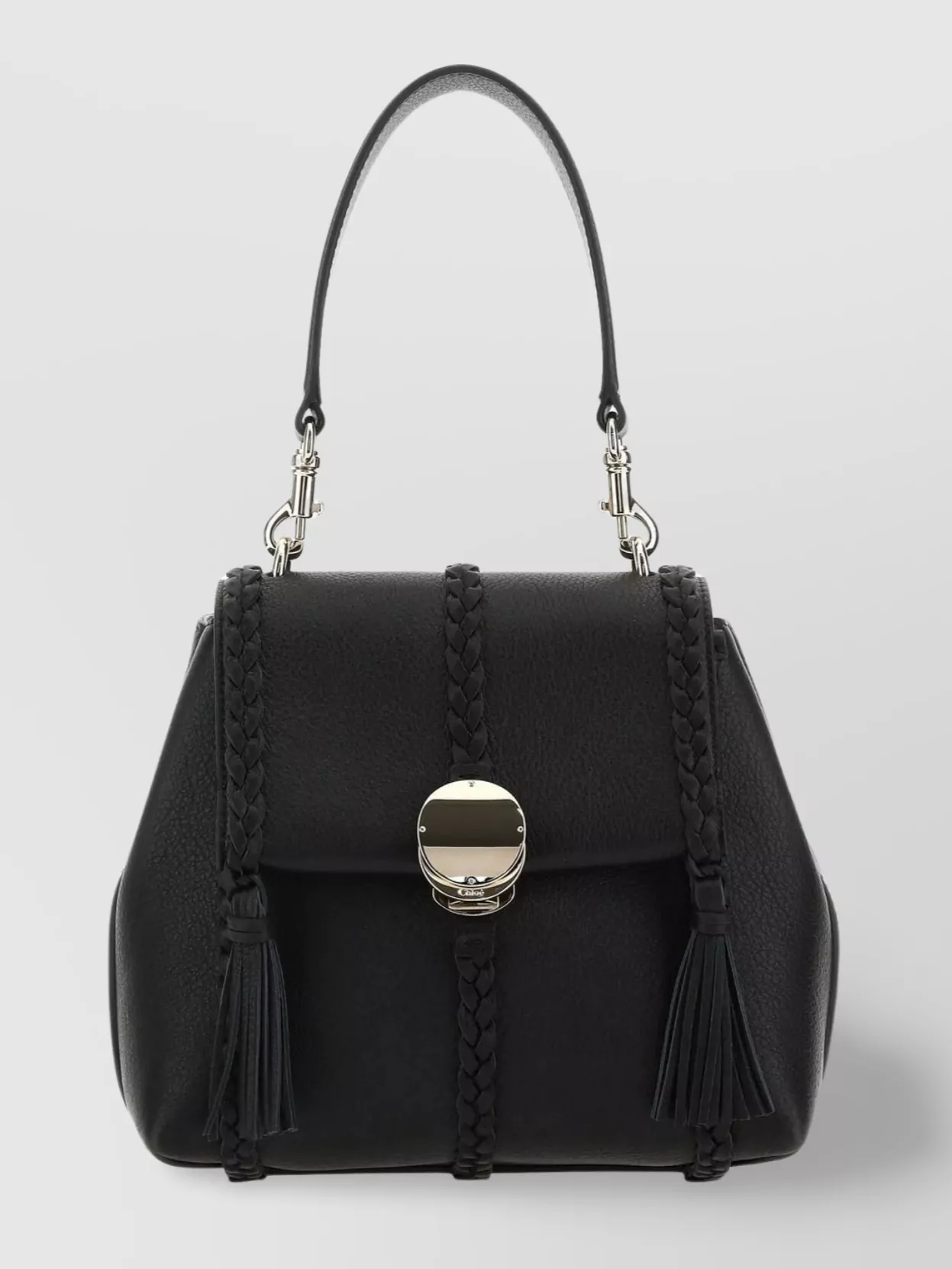 Shop Chloé Small Leather Handbag With Detachable Handle And Shoulder Strap In Black