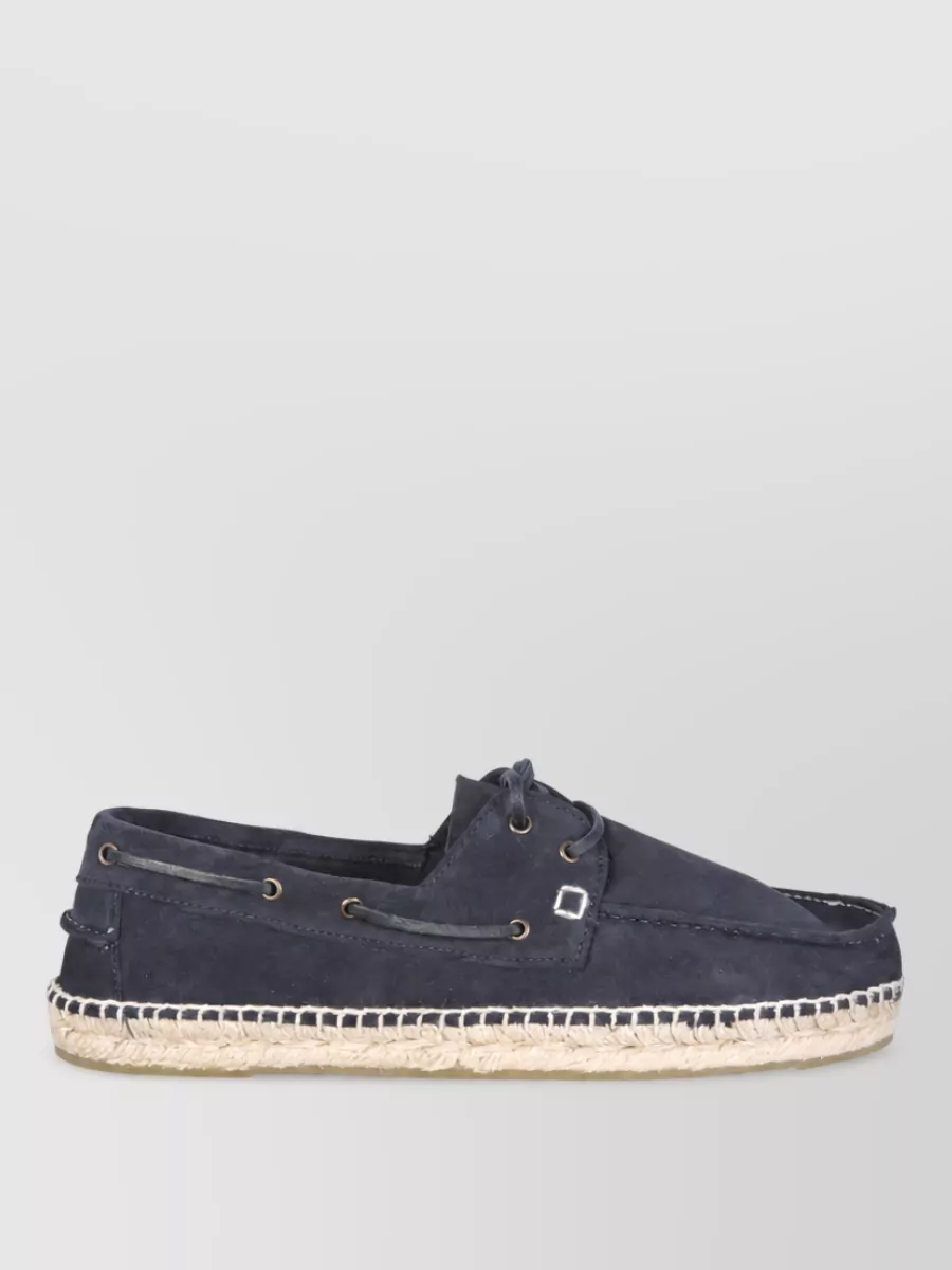 Manebi Leather Espadrille Boat Shoes
