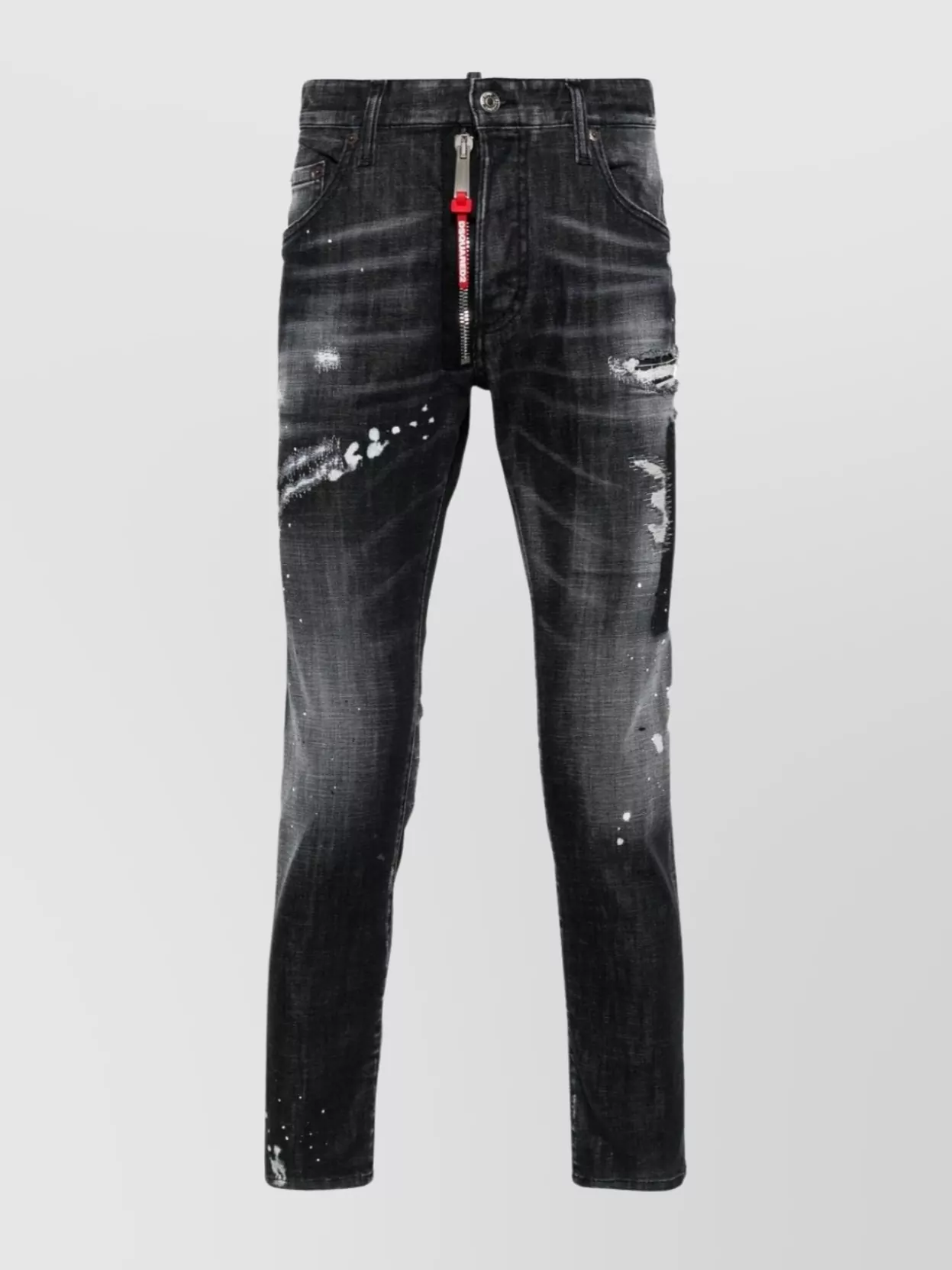 Shop Dsquared2 Straight Leg Trousers Distressed Detailing