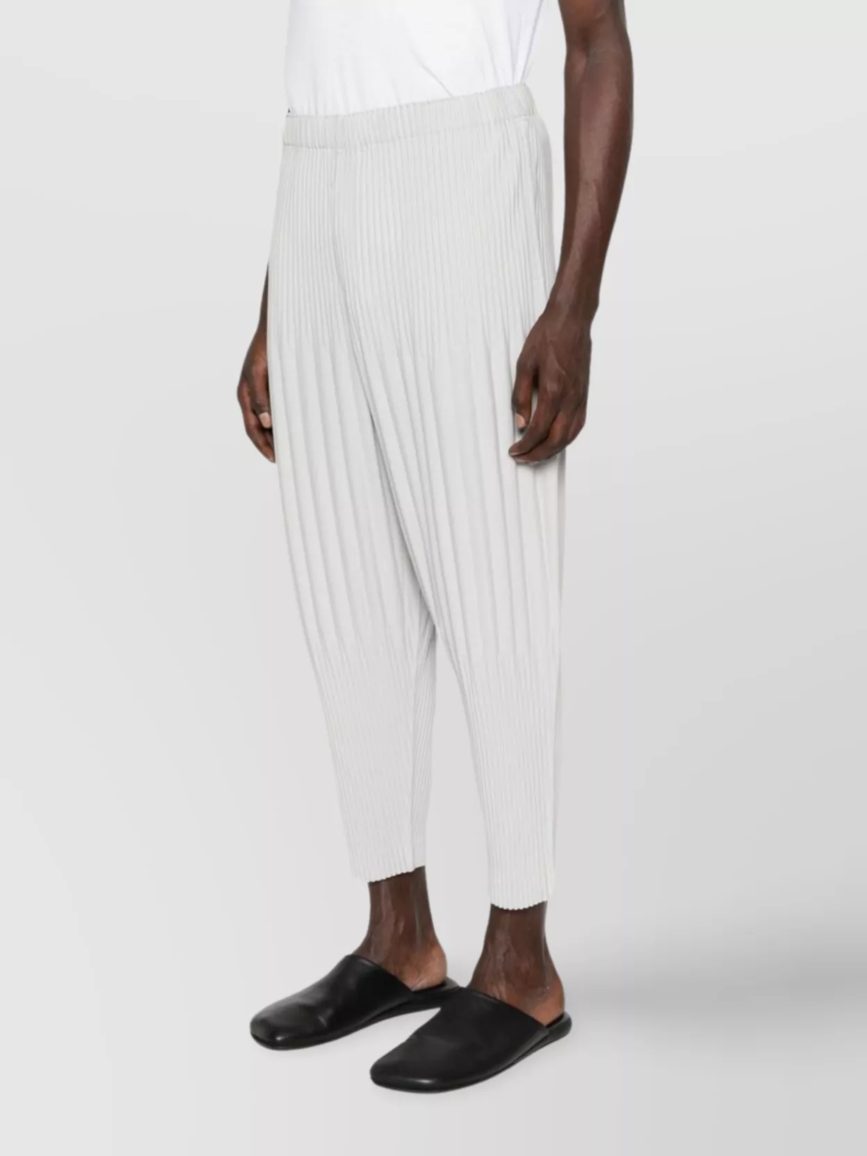 Homme Plisse Issey Miyake Straight Leg Cropped Ribbed Pants