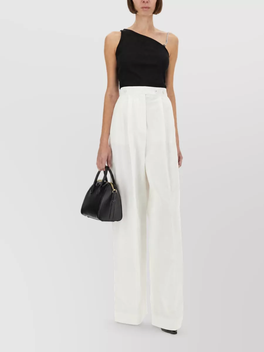 Givenchy Cotton Pleated Wide-Leg Trousers