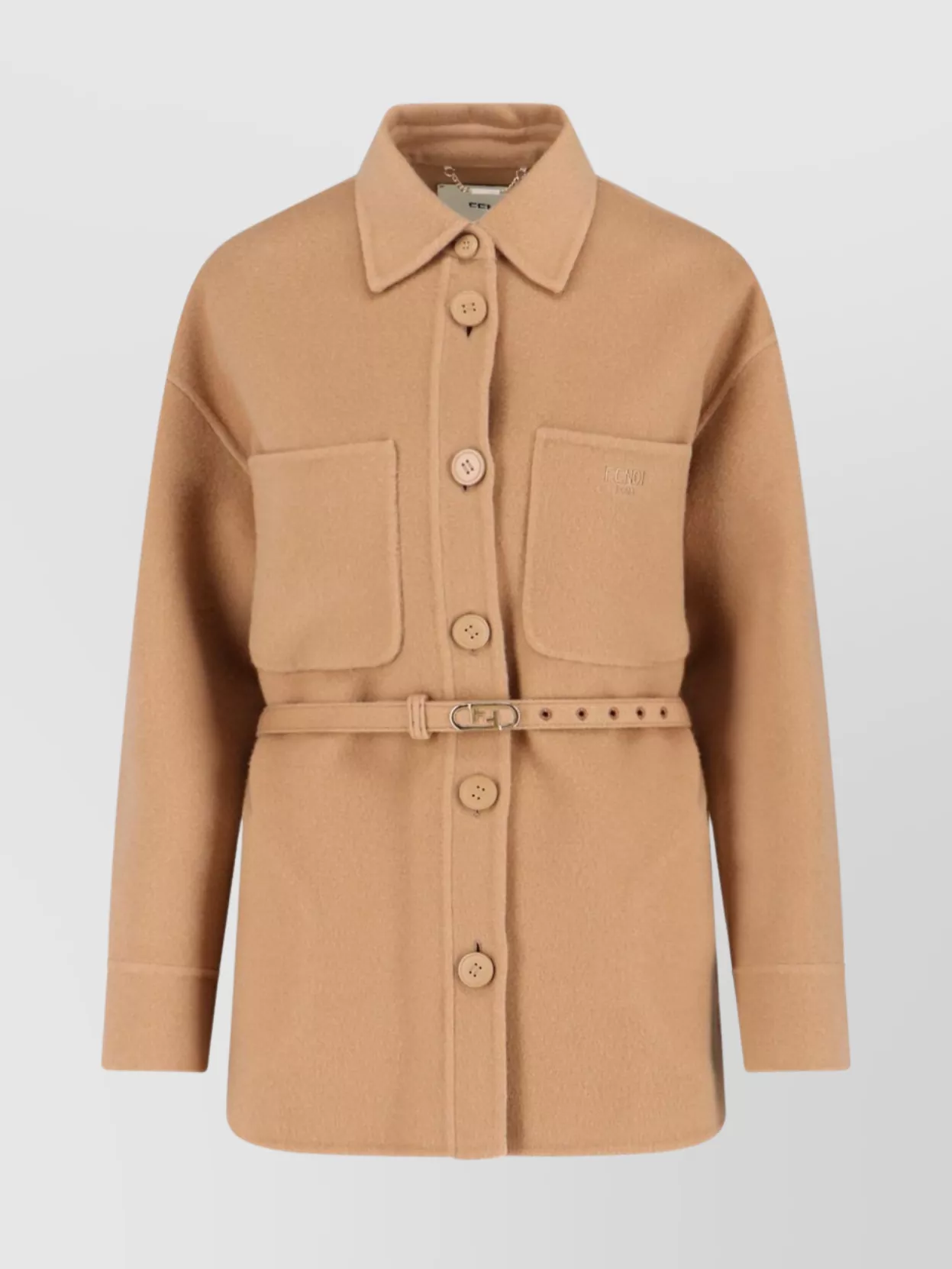 Fendi Belted Waist Long Sleeve Knitwear Top