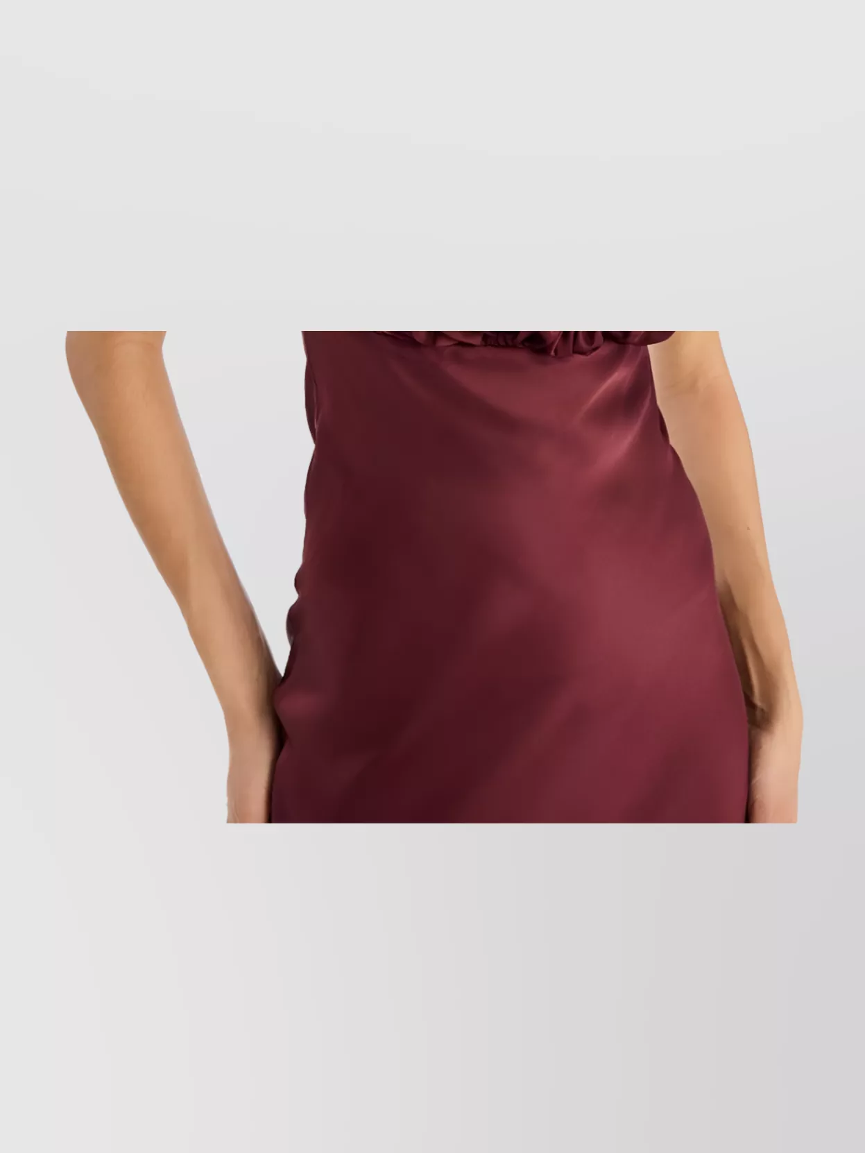 Rotate Silk sleeveless gathered halterneck maxi gown