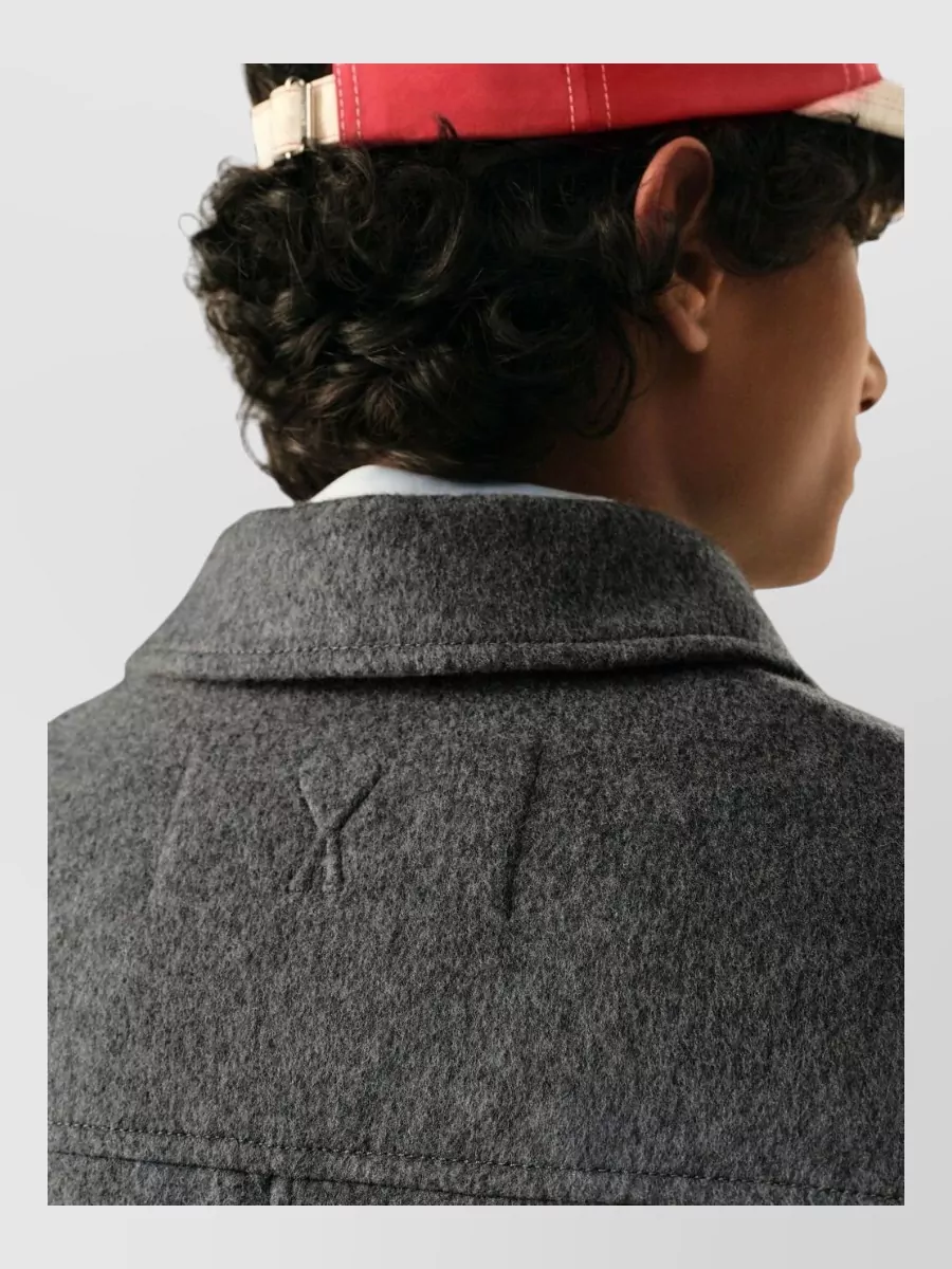 Ami Paris Cashmere Wool Single-Breasted Coat