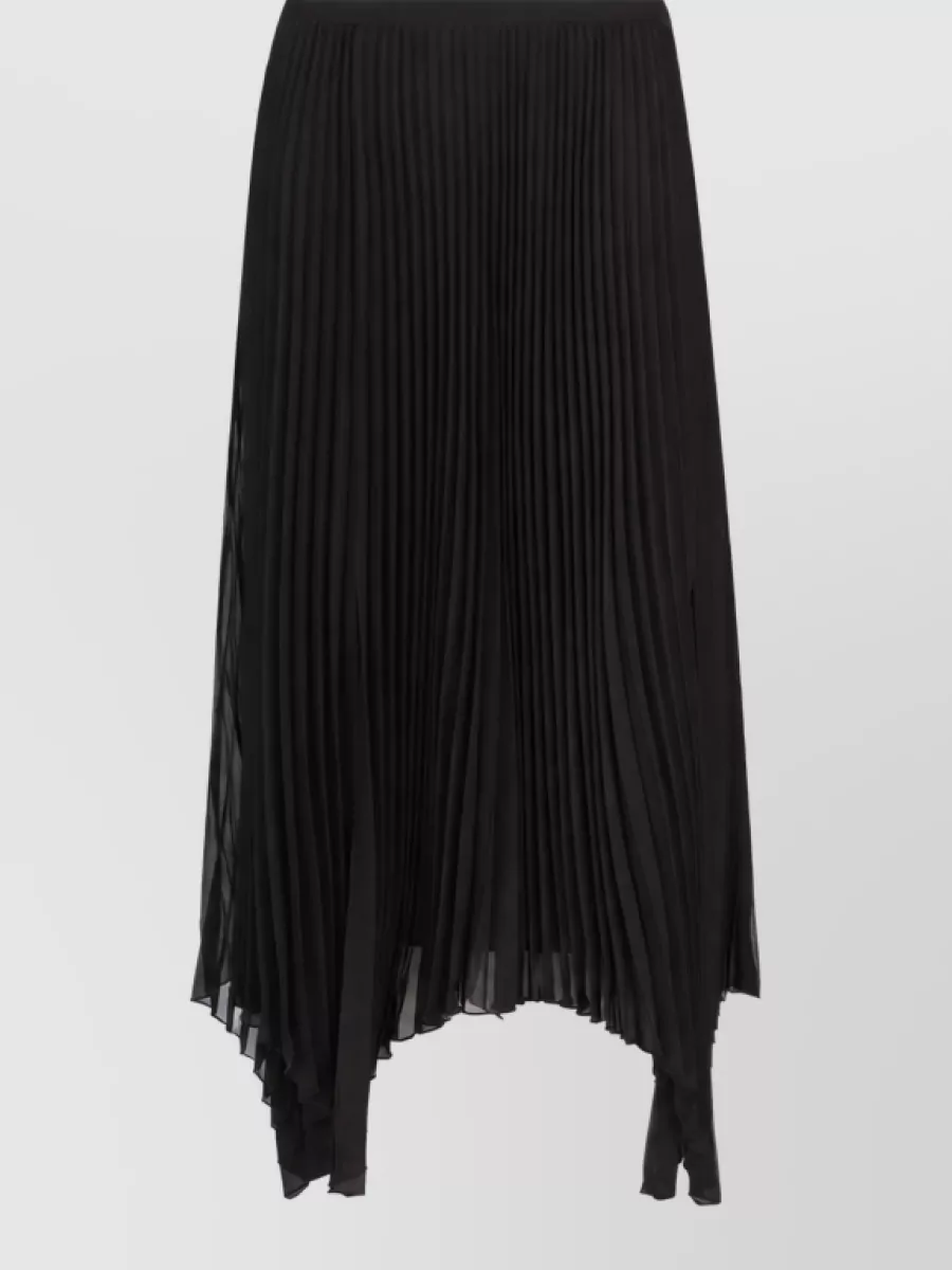 Valentino Garavani Silk Pleated Midi Skirt