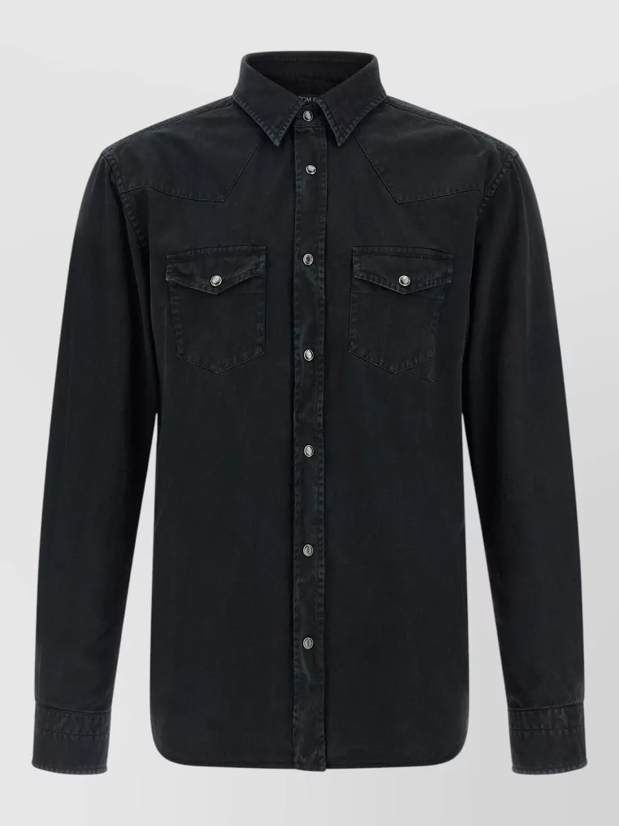 Tom Ford Denim slim-fit western shirt jacket