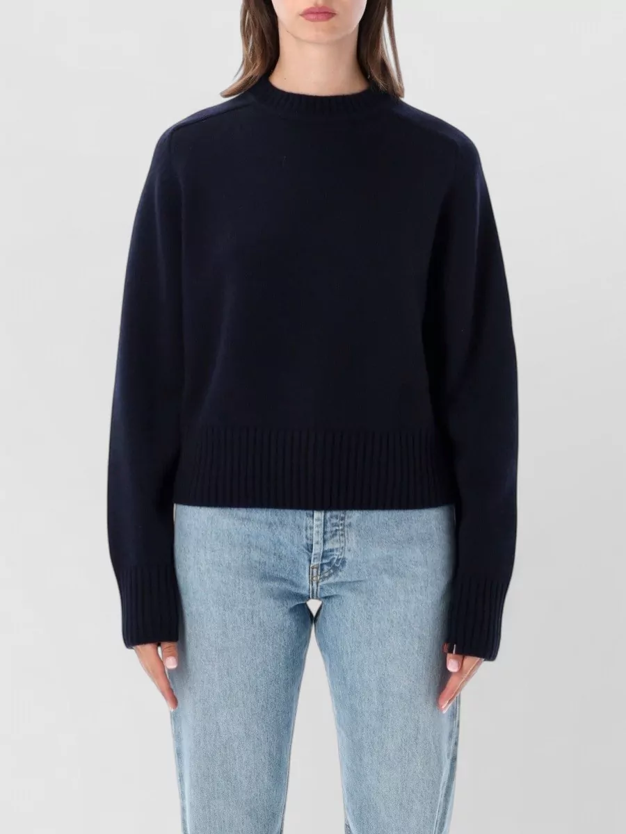 Extreme Cashmere heavyweight cashmere ribbed cropped crew neck jumper