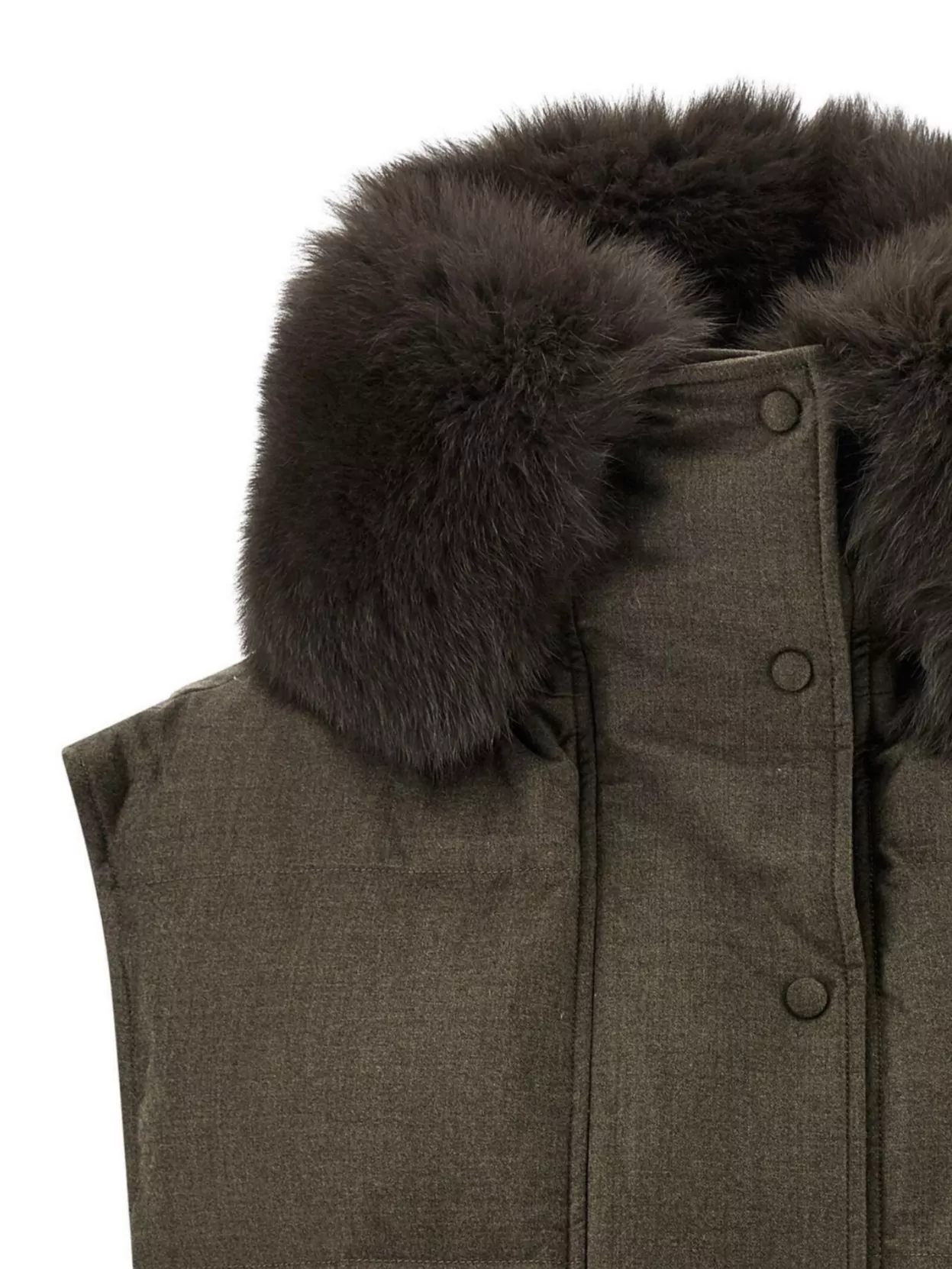 Yves Salomon High Collar Sleeveless Fur Vest