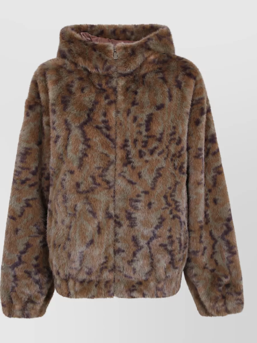 Drôle De Monsieur faux fur hooded zip jacket