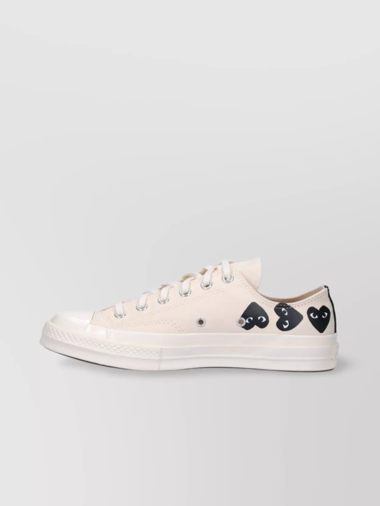 Comme Des Garçons Play Heart Print Canvas Low Top Sneakers