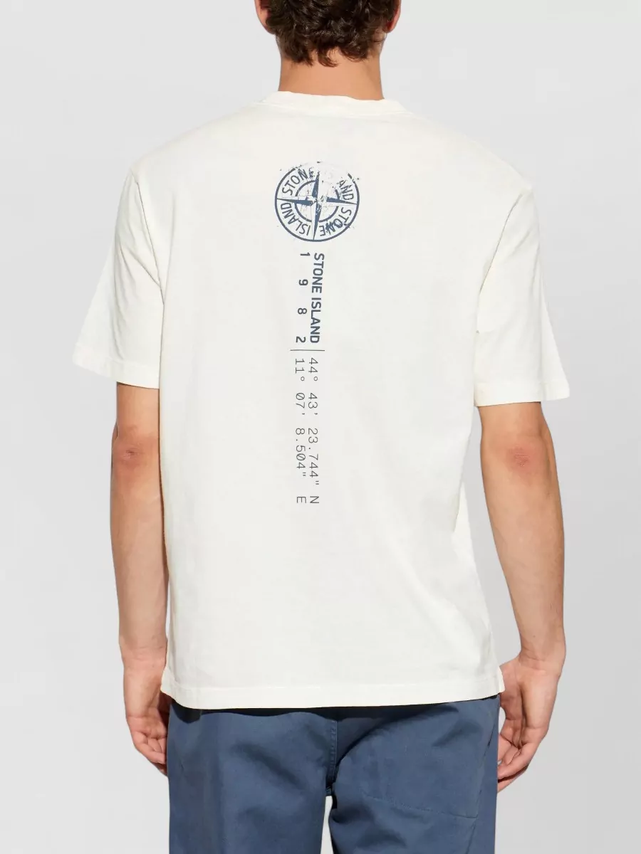 Stone Island Logo Print Cotton T-Shirt
