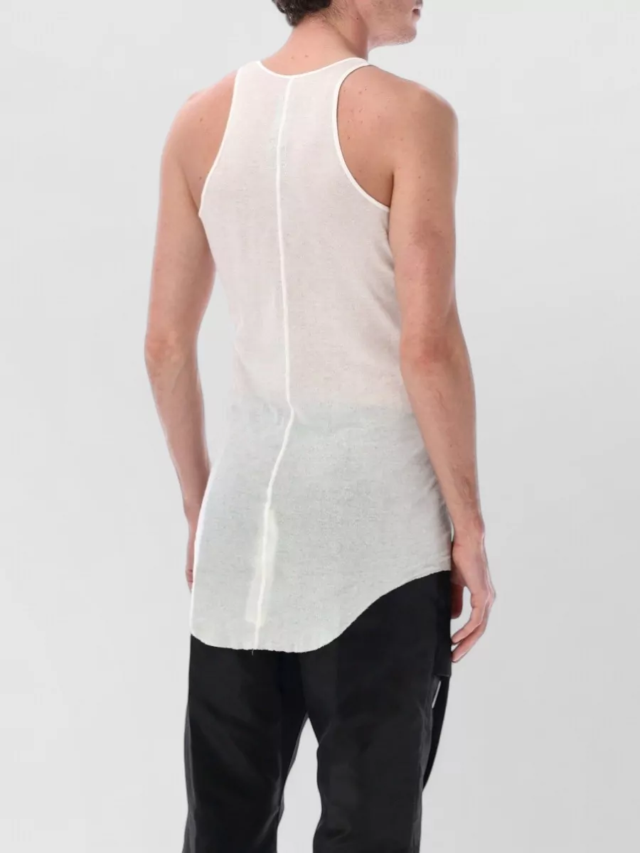 Rick Owens Ribbed Cotton Sleeveless Tank Top