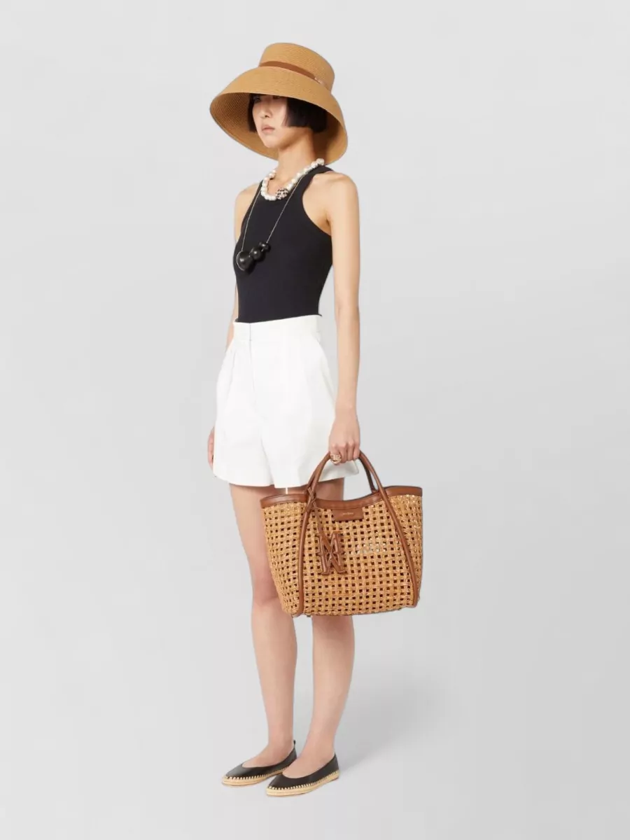 Max Mara Raffia Marine Tote Bag