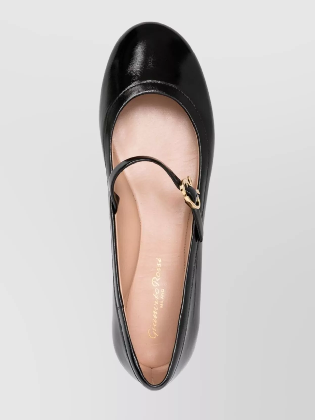 Shop Gianvito Rossi Glossy Round Toe Flat Sole Ballerina Shoes