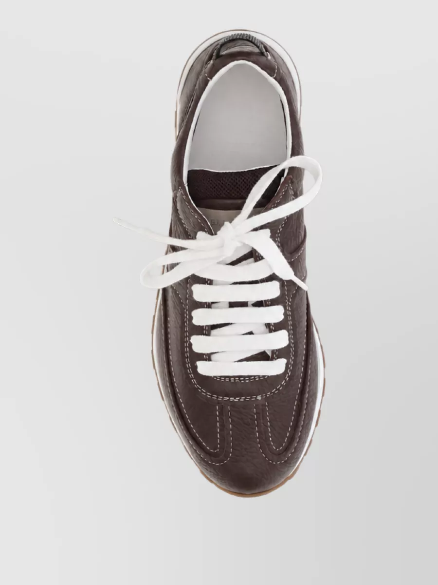 Brunello Cucinelli Leather Lace-Up Sneakers