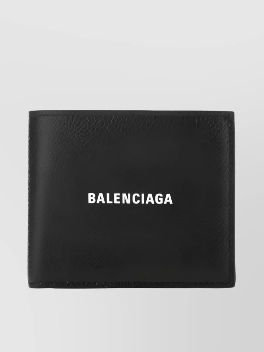 Shop Balenciaga Cash Square Compact Wallet In Black