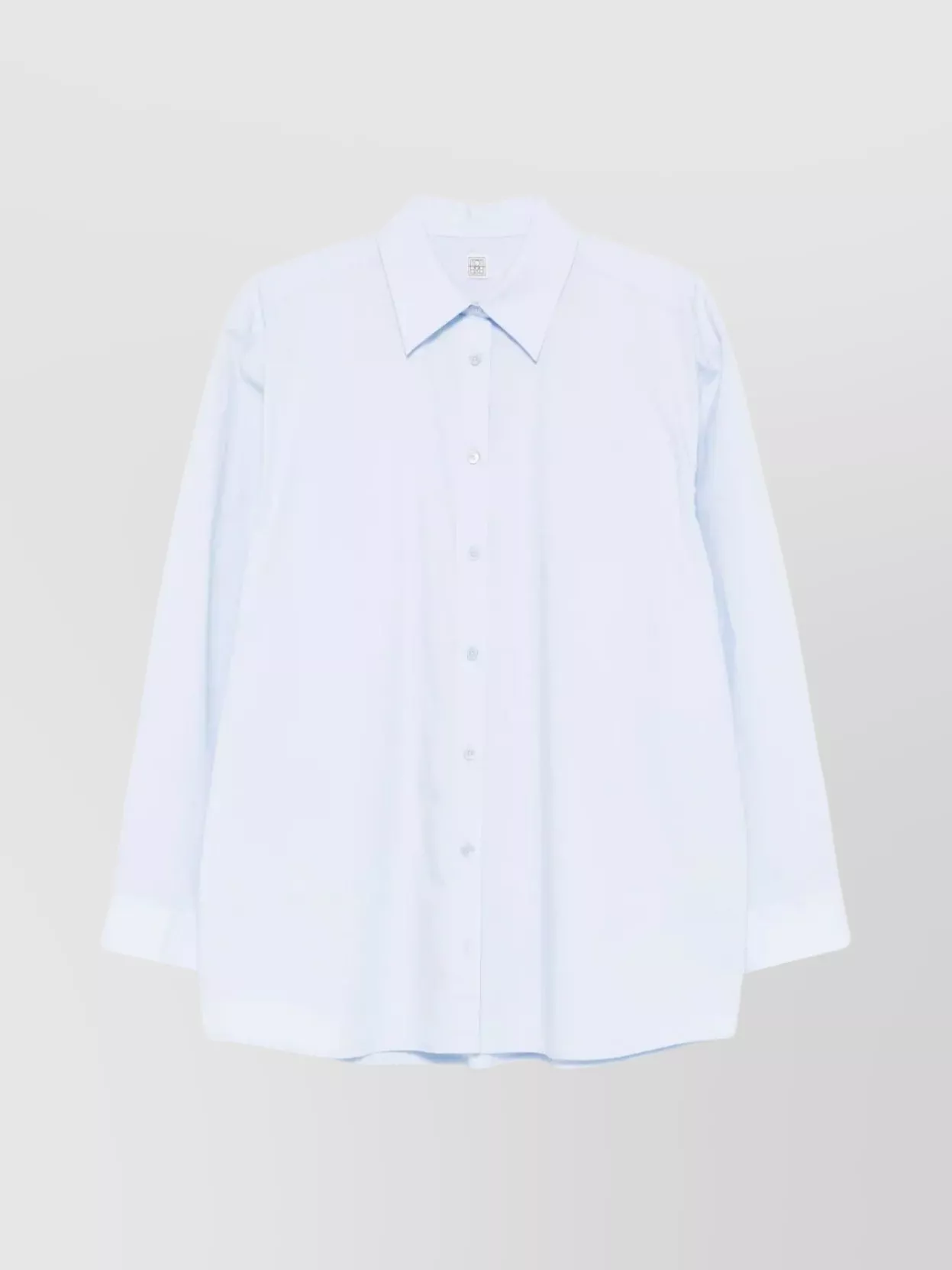 Totême Pleated Collar Shirt With Inverted Pleats In Blue