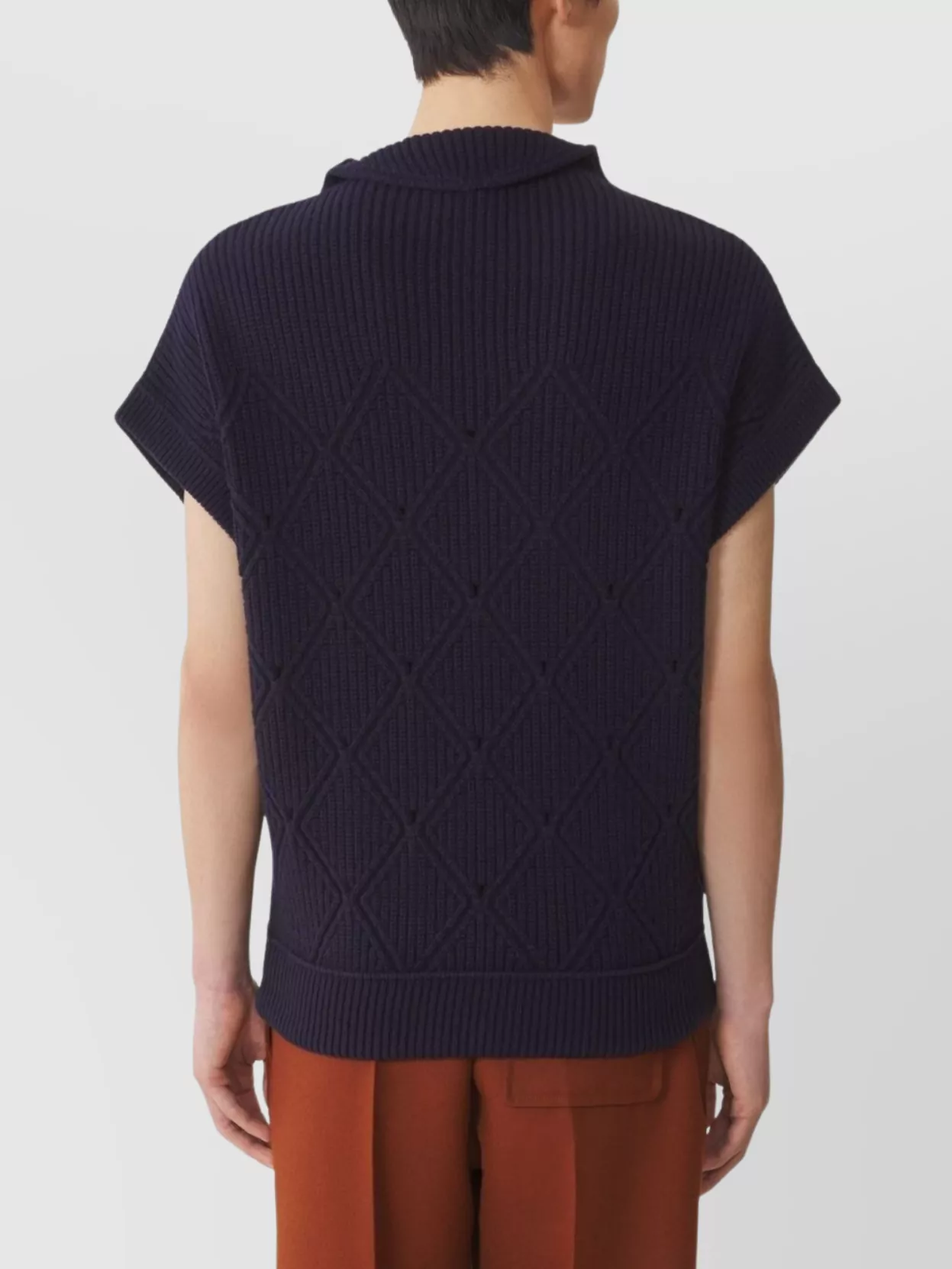 Lanvin High Neck Short Sleeve Knit Sweater