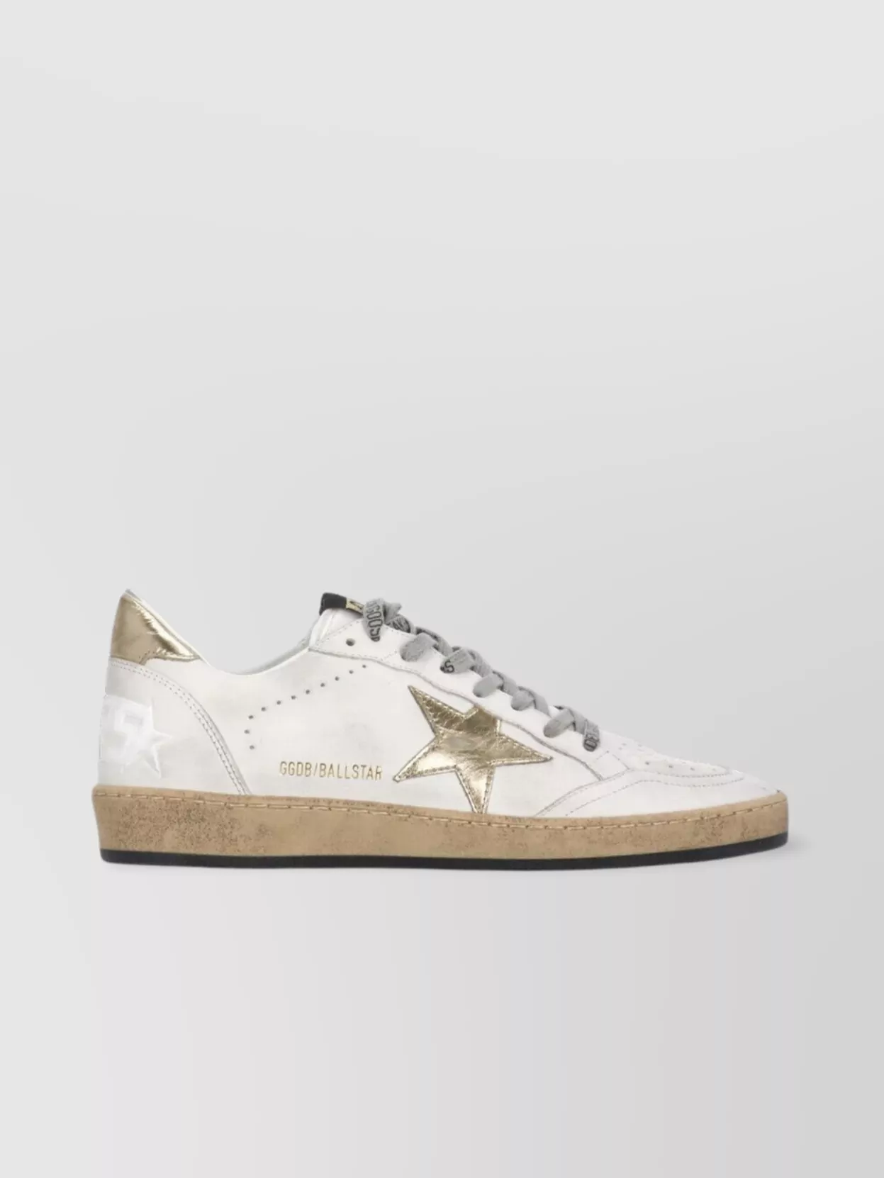 Golden Goose Leather Sneakers With Laminated Star And Heel Detail In Multi