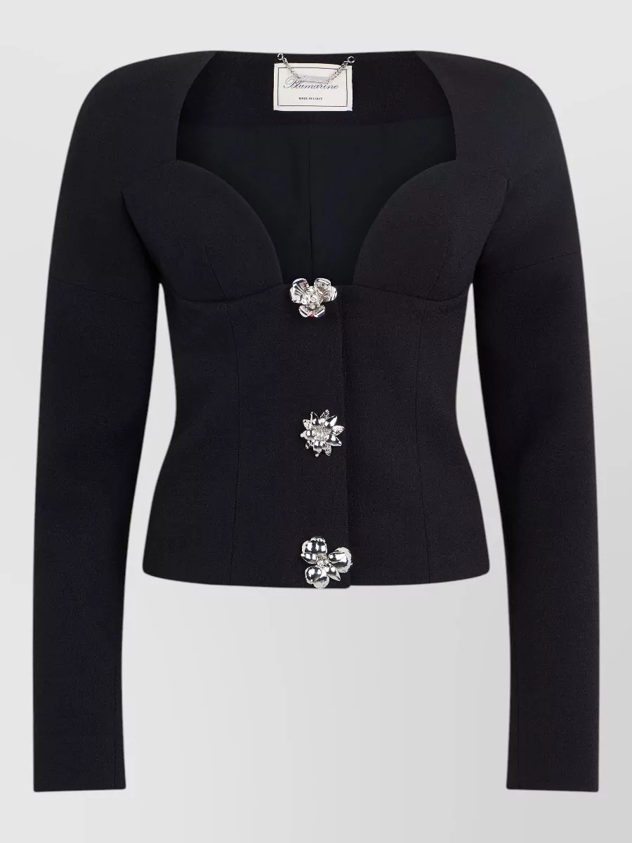 Blumarine Double Breasted Crepe Tailored Jacket