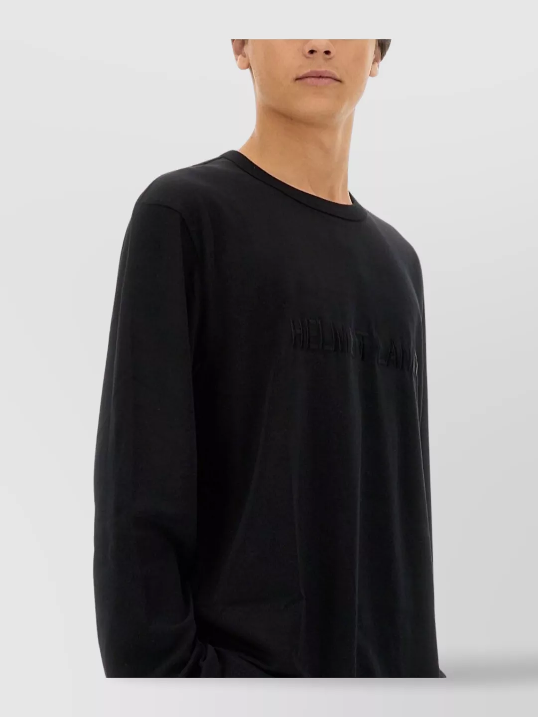 Helmut Lang Logo Crew Neck T-Shirt Long Sleeves