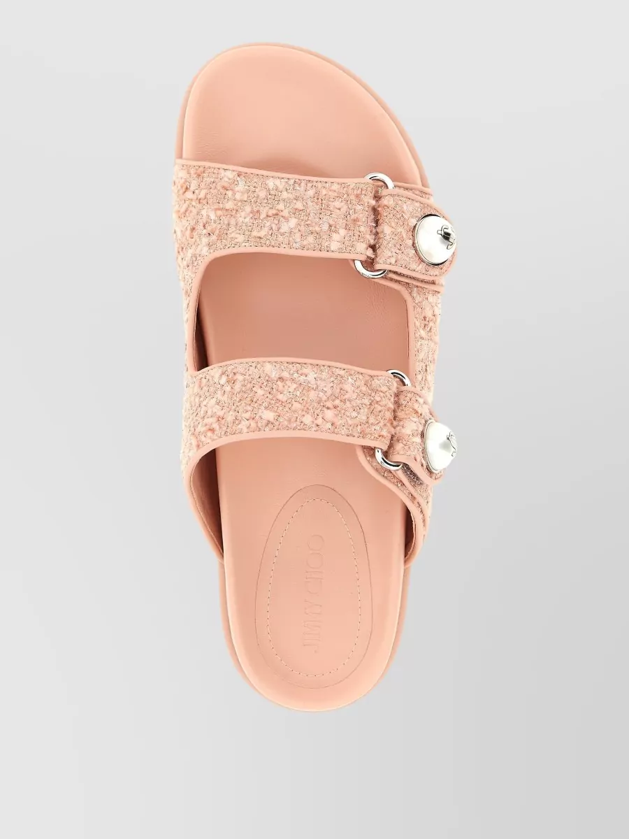 Jimmy Choo Fayence Sandals Open Toe Flat Sole