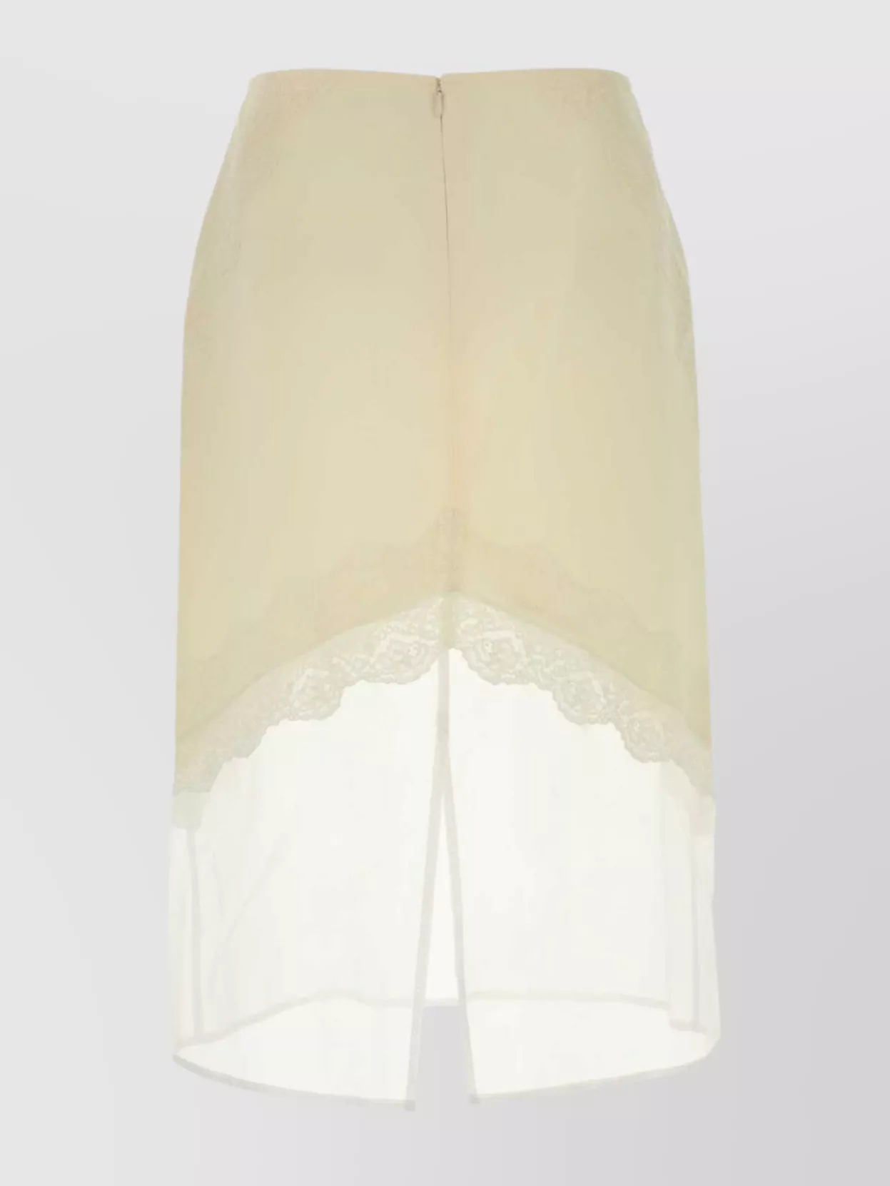 Jil Sander Viscose Blend Skirt Featuring Sheer Overlay In Neutral