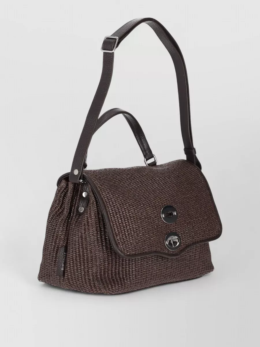 Zanellato Leather Raffia Tote Bag