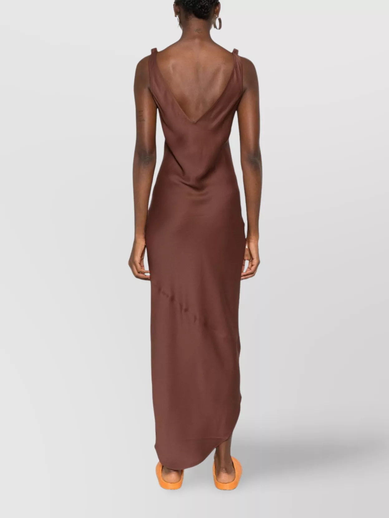 Jw Anderson V-neck Satin Midi Dress