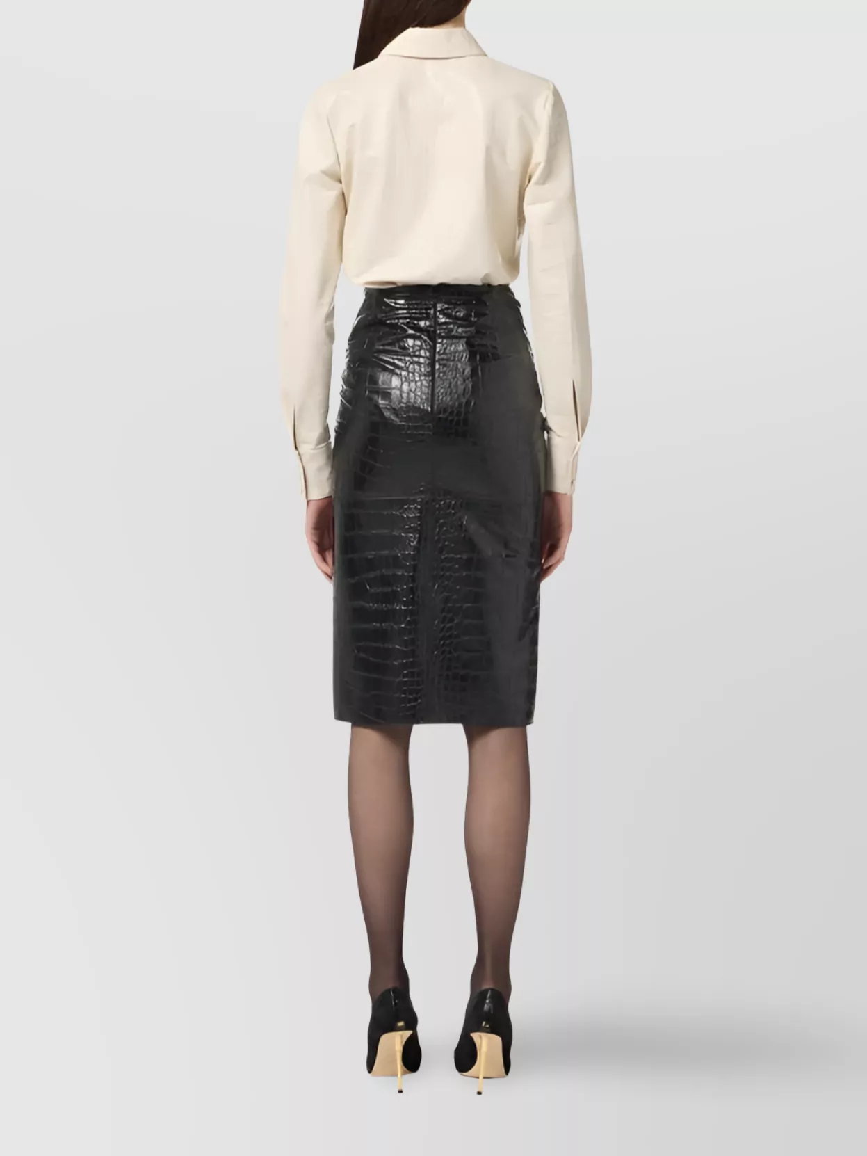 Elisabetta Franchi Textured Long Sleeve Collared Shirts Collection