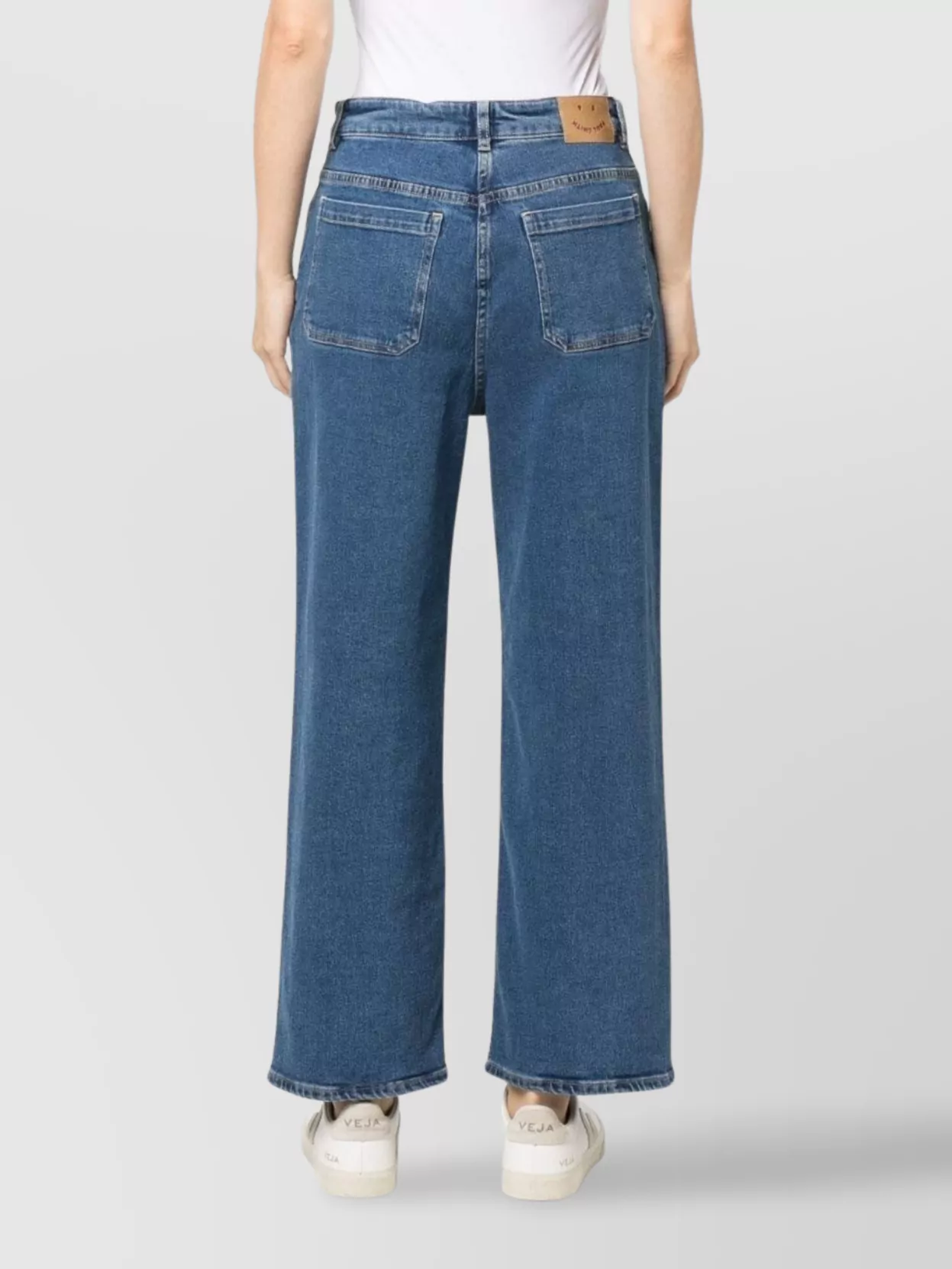 Paul Smith Wide-Leg High-Waisted Cropped Jeans With Contrast Stitching