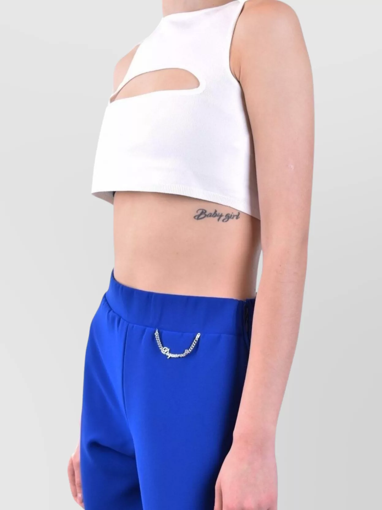 Dsquared2 Short Cut-Out Round Neck Sleeveless Top