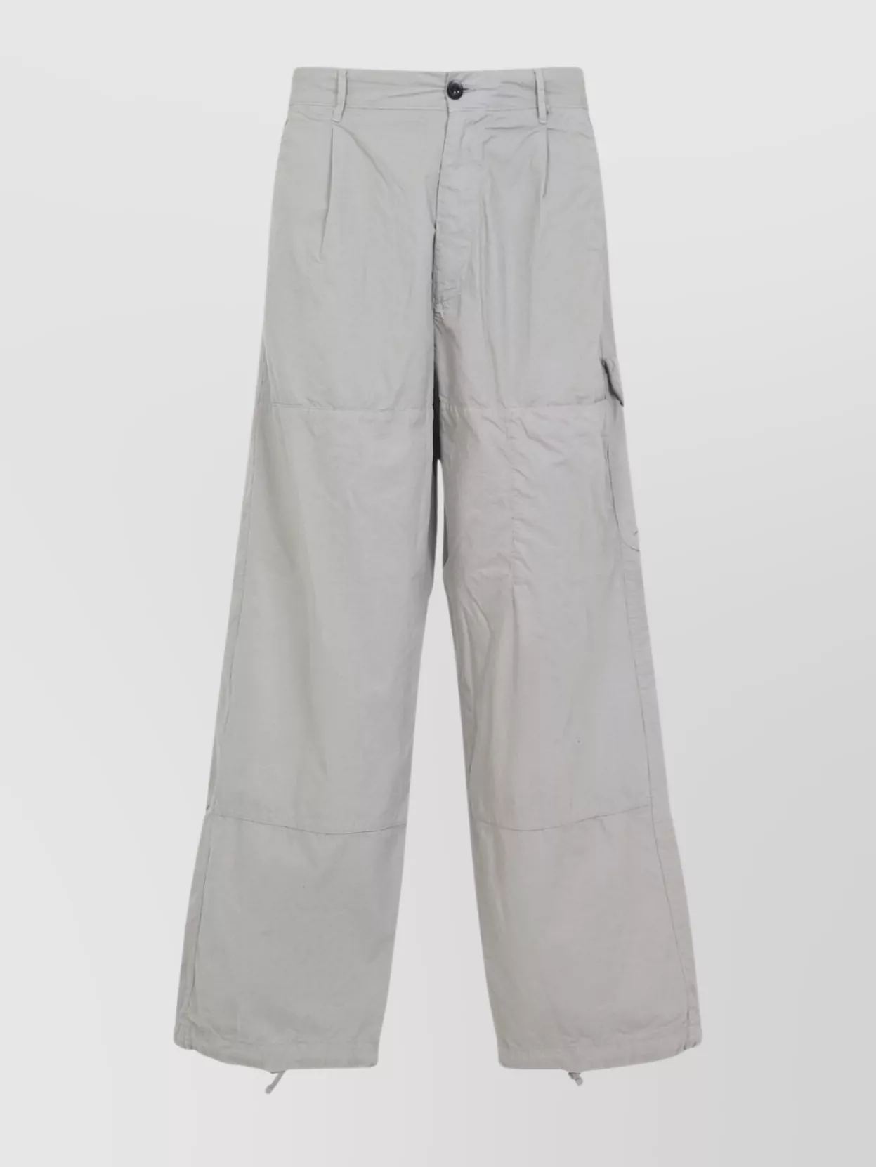 C.p. Company Wide Leg Trousers Drawstring Hem In Gray