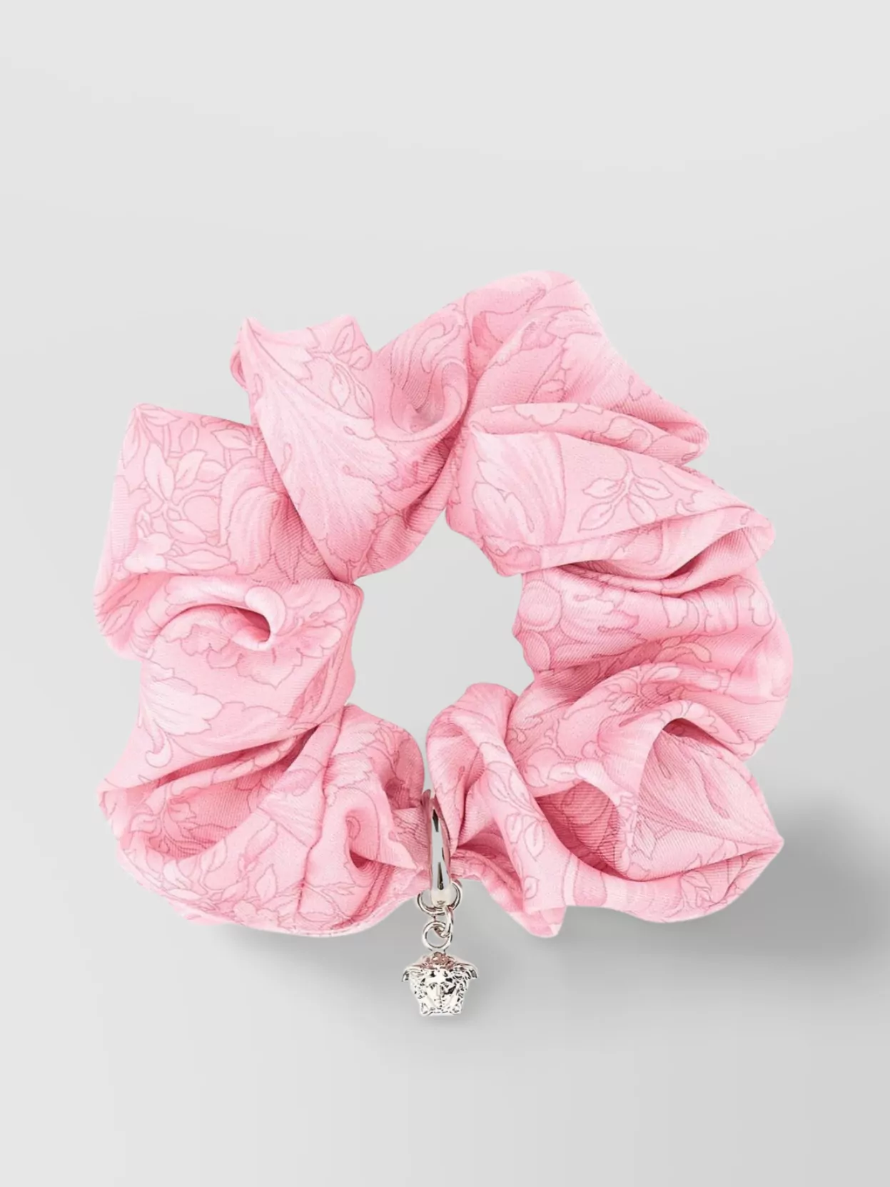 Shop Versace Elasticated Floral Satin Hair Accessory In Pastel