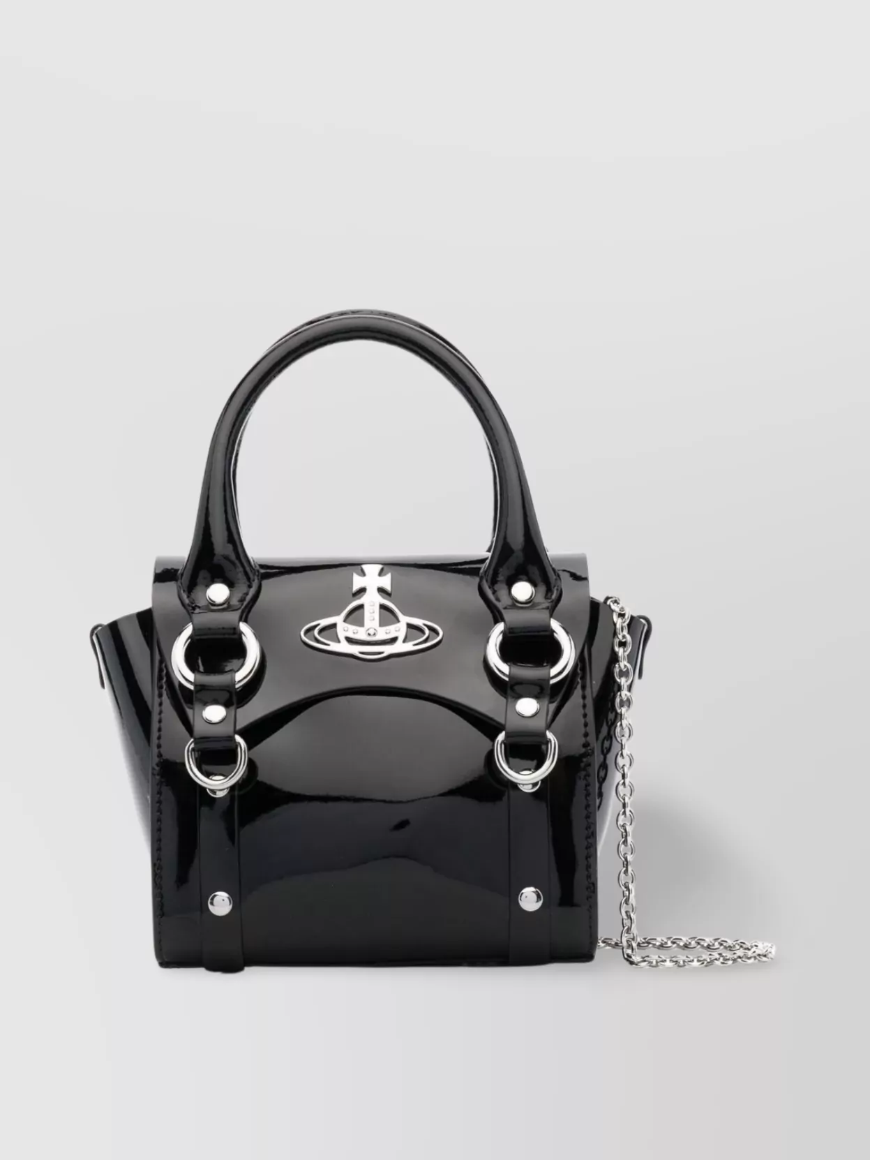 Shop Vivienne Westwood Circular Top Handle Shoulder Bag In Black