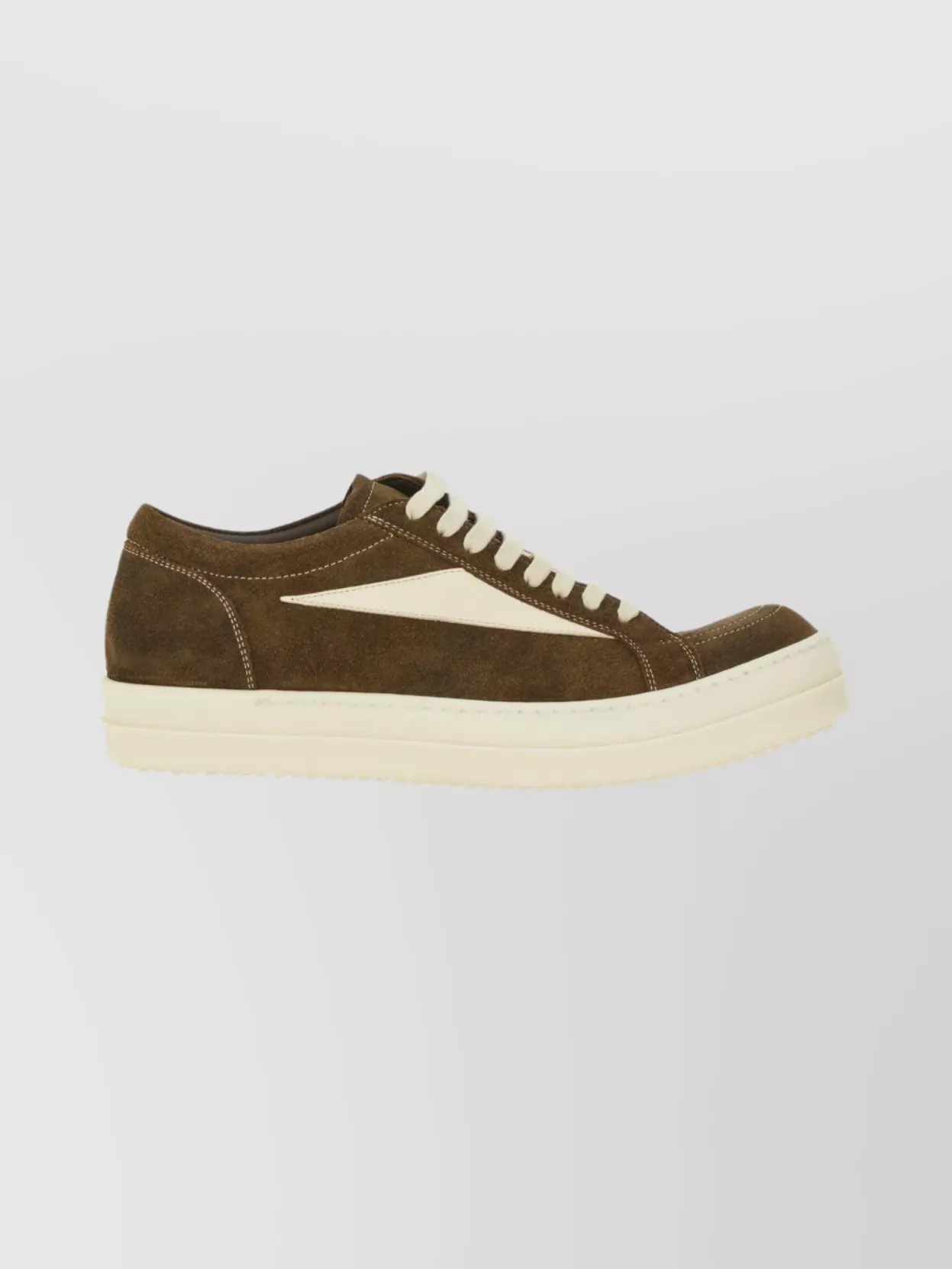 Rick Owens Suede Sneakers With Rubber Sole And Panel