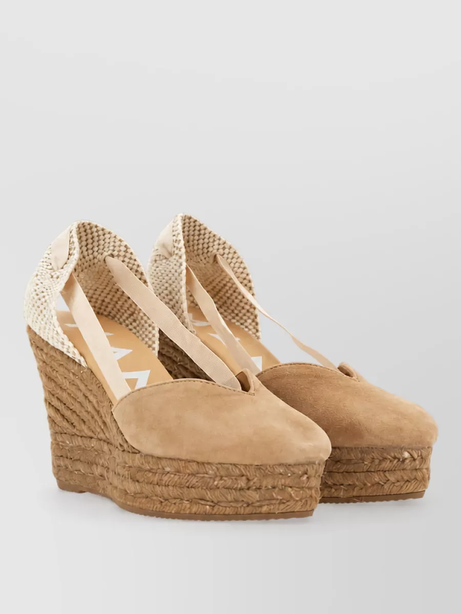 Manebi leather wedge espadrilles