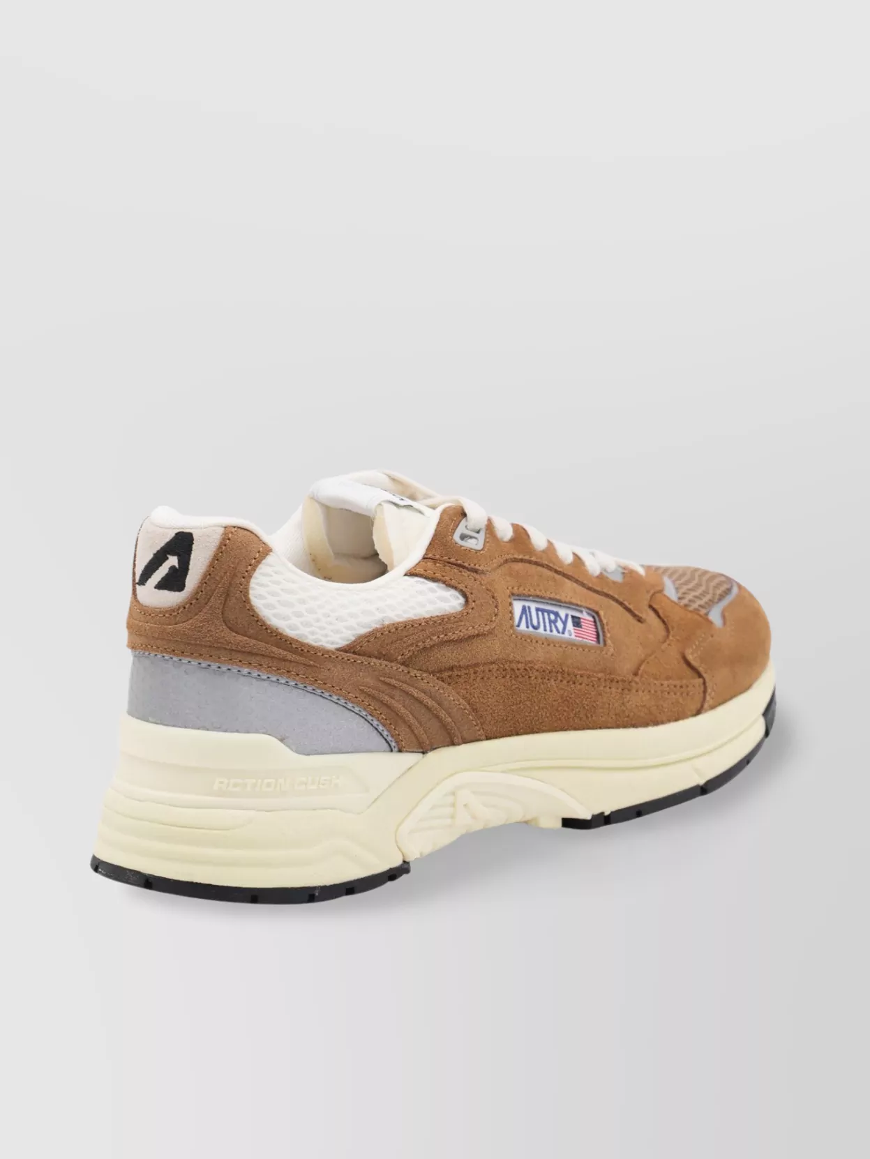 Autry Hyperway Sneakers In Cigar And Silver Mesh And Suede In Brown