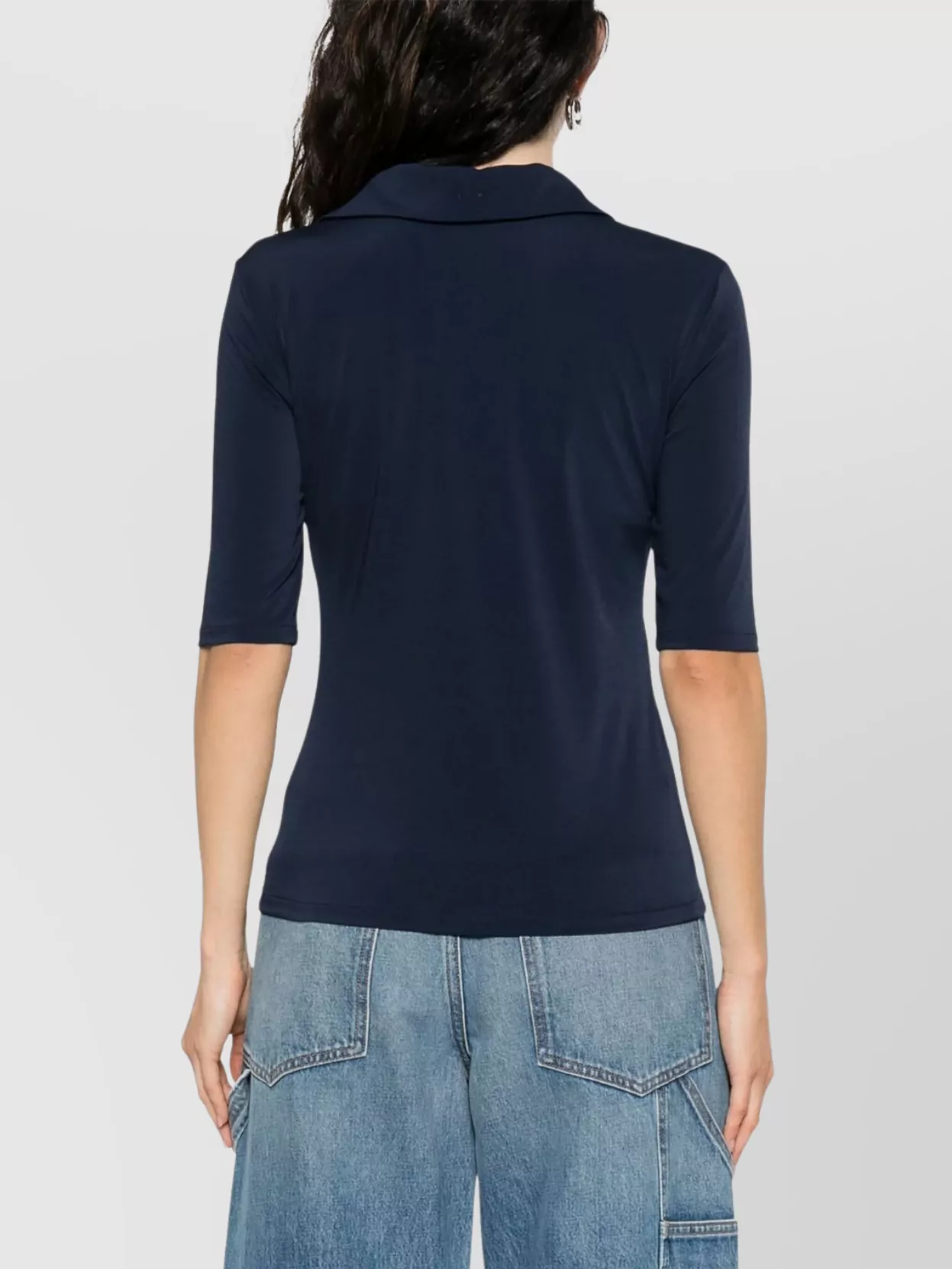 Calvin Klein Crepe Jersey Polo Collared Design