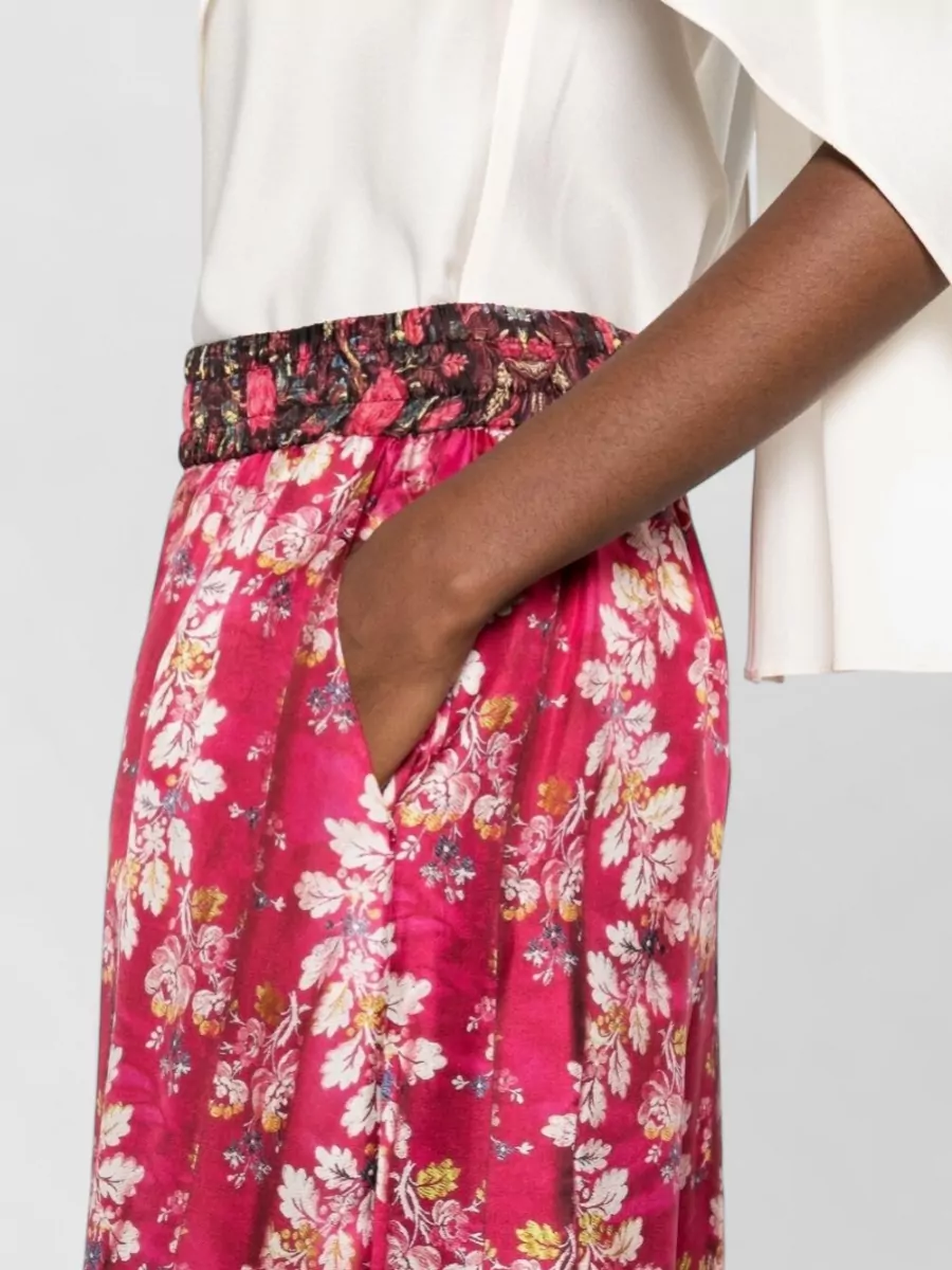 Pierre Louise Mascia Floral-Print Pleated Silk Wide-Leg Trousers