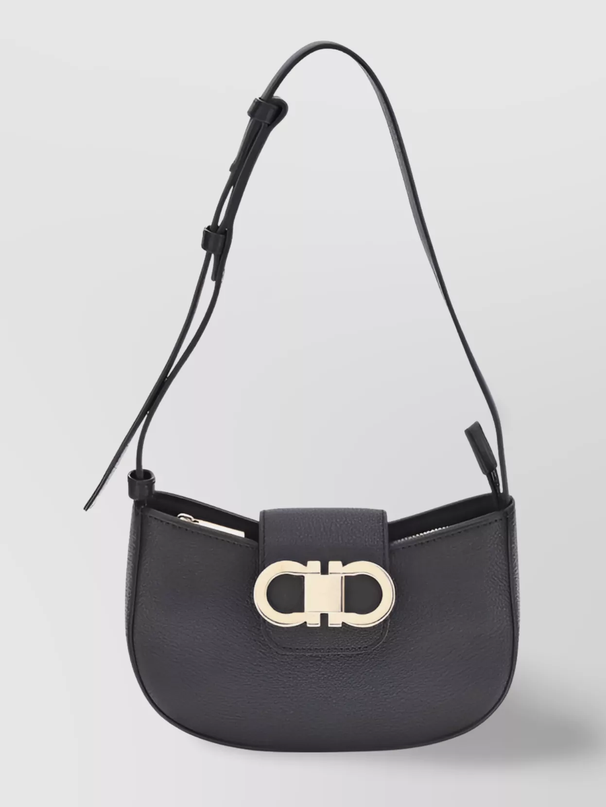Ferragamo Gabry Black Calf Leather Shoulder Bag
