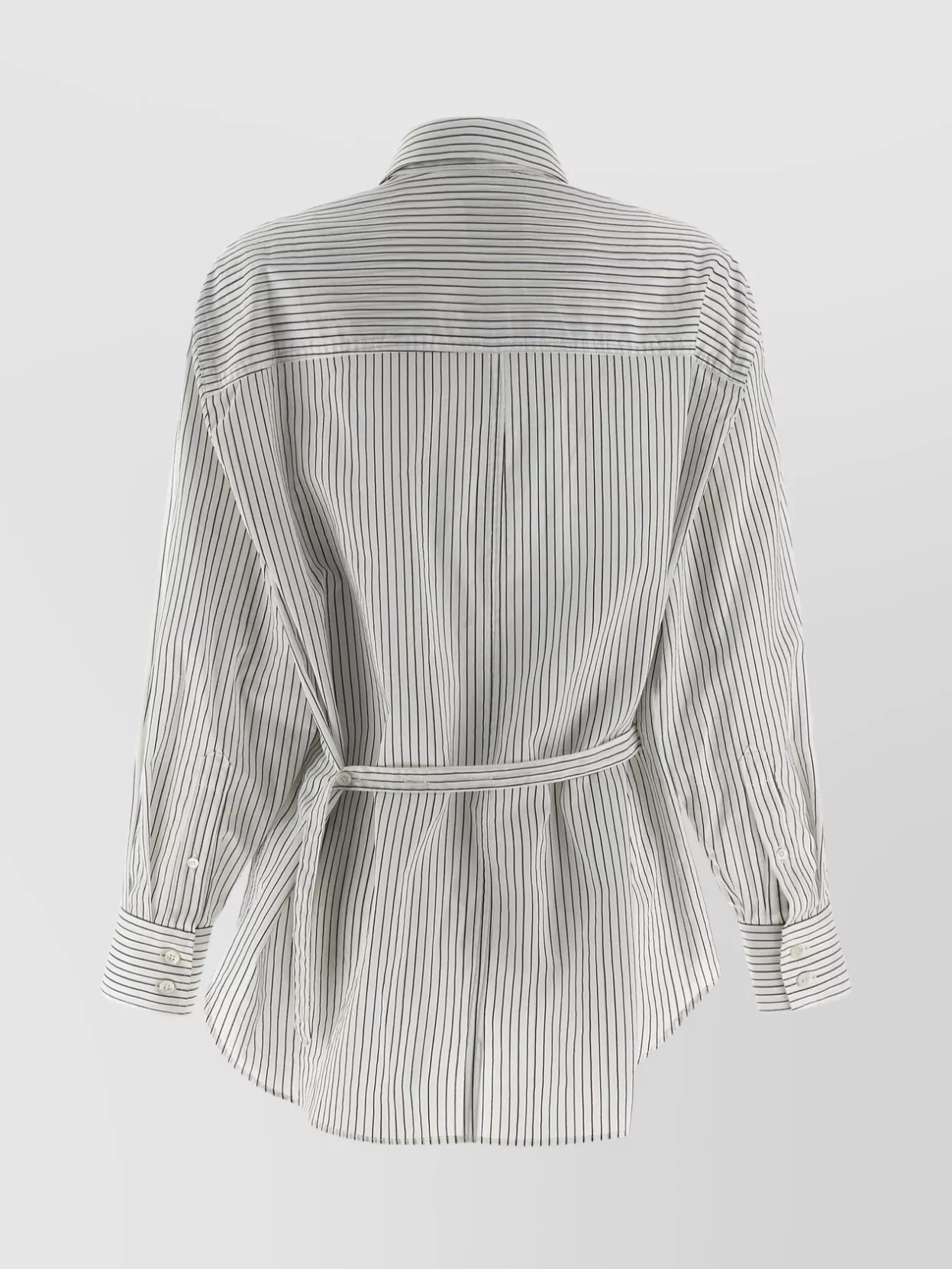 Isabel Marant Striped Long Sleeve Shirt With Adjustable Tie In Brown