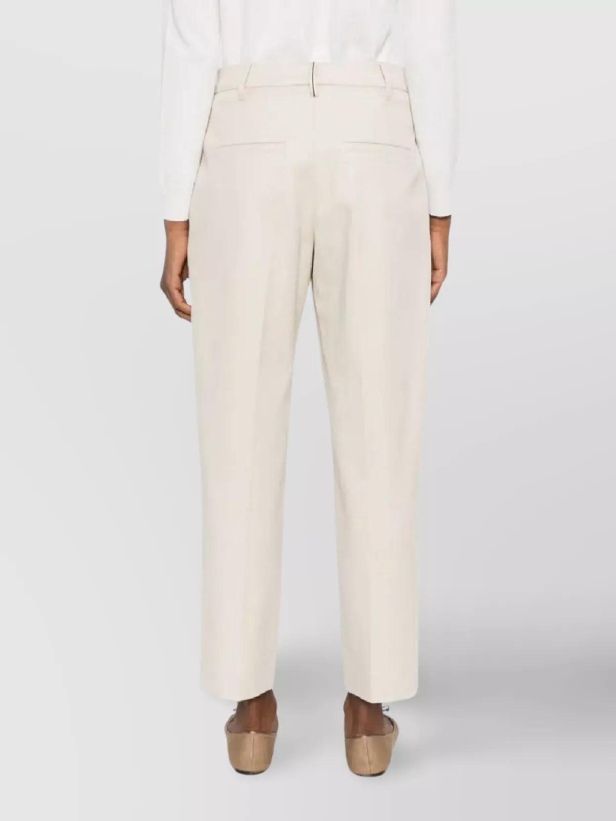 Brunello Cucinelli Trousers With Belt Loops And Side Pockets In Neutral
