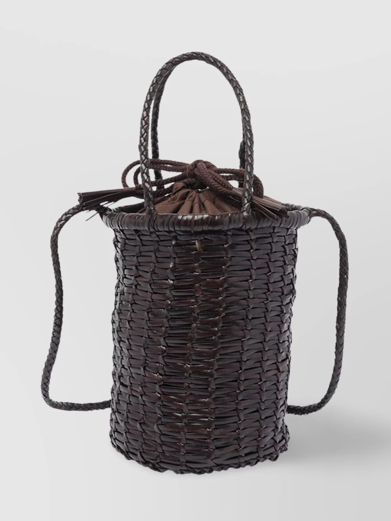 Dragon Diffusion Cylindrical Woven Dual Handles Shoulder Bag