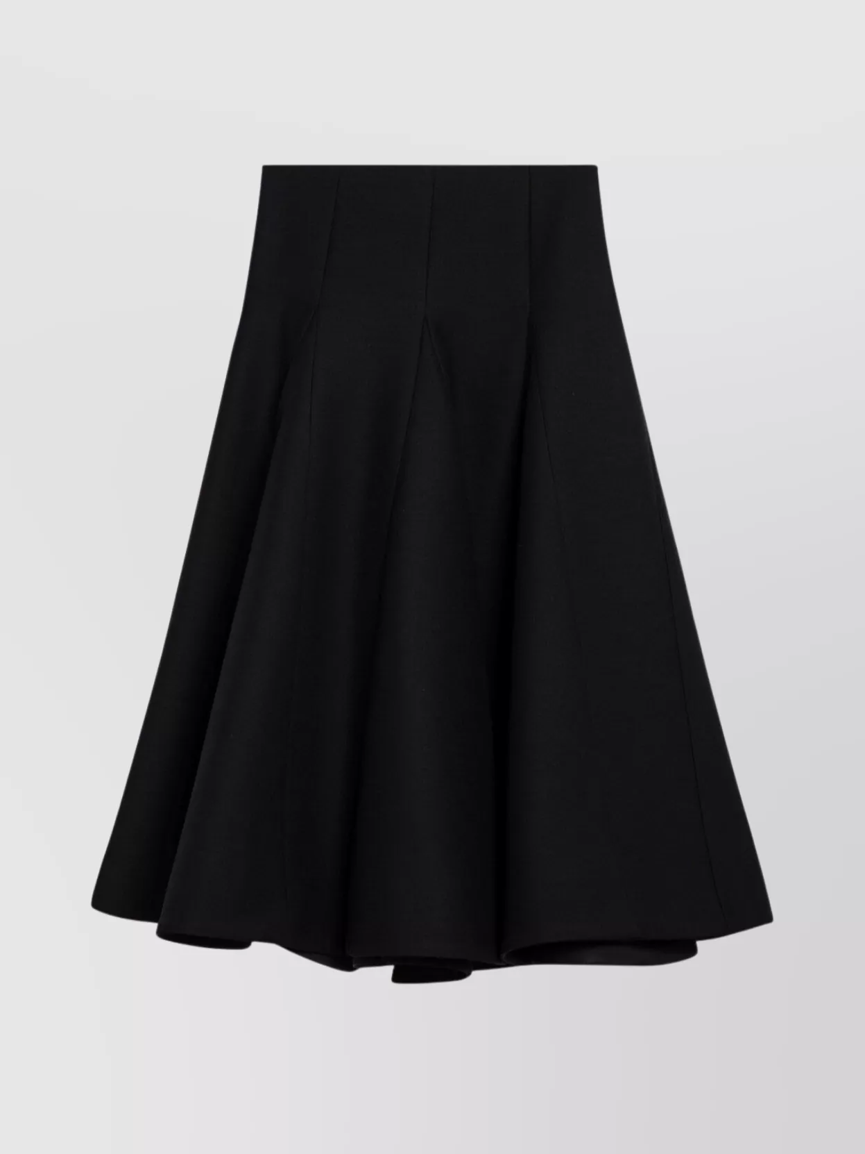 Valentino Crepe Couture Wool-blend Midi Skirt In Black