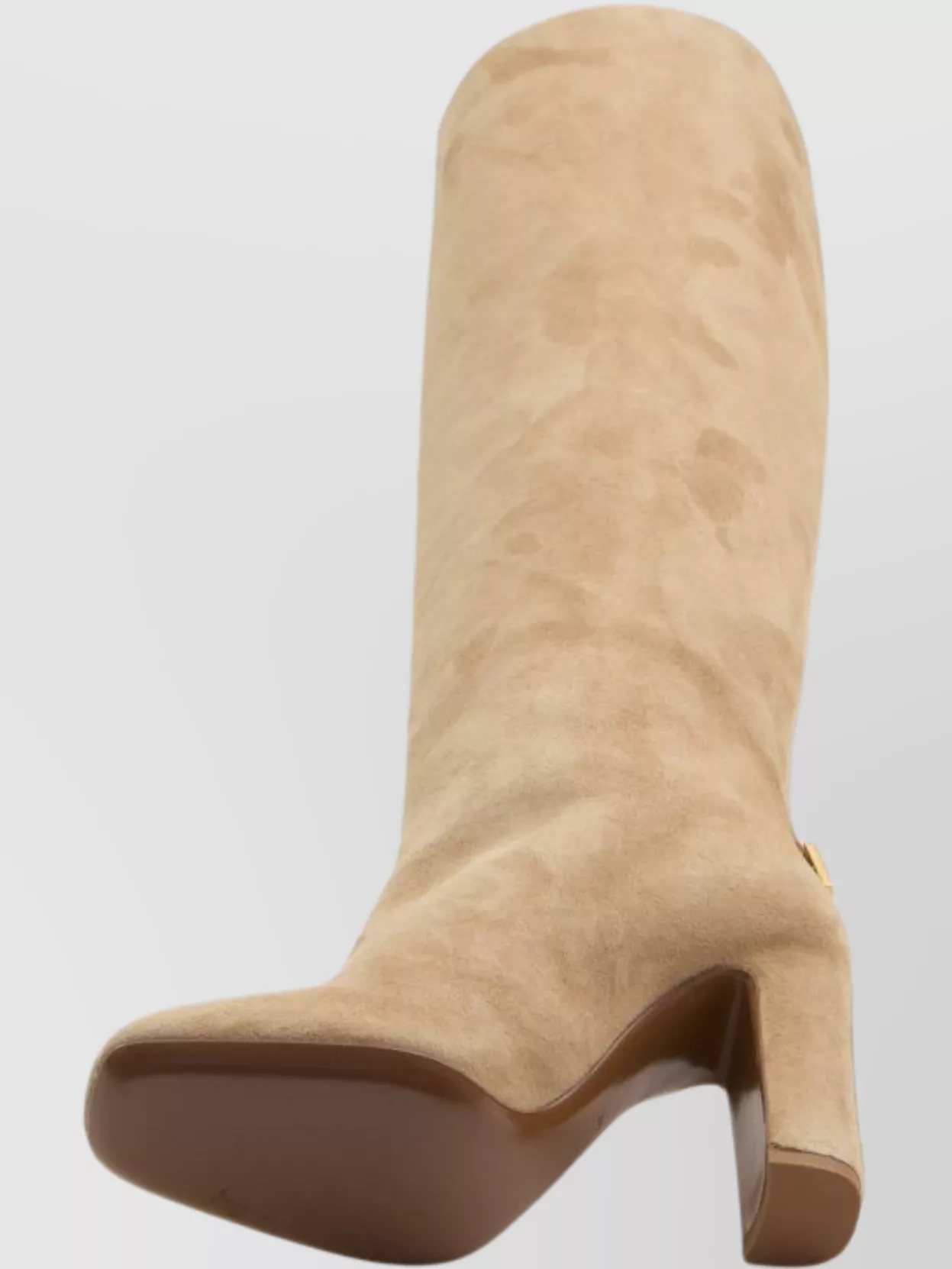 Dolce & Gabbana Suede Knee-high Boots Chunky Heel In Brown