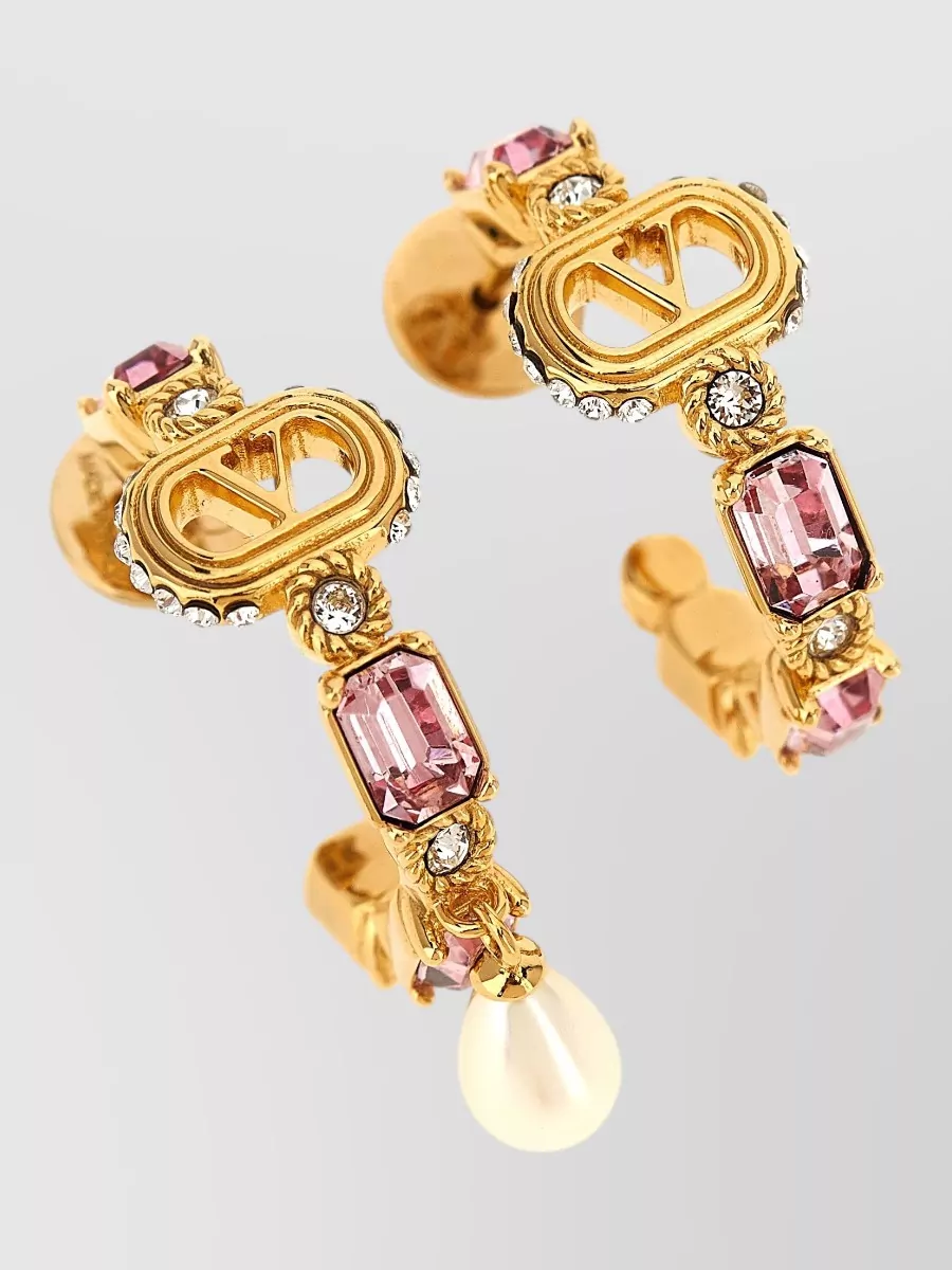 Valentino Garavani crystal-embellished hoop earrings
