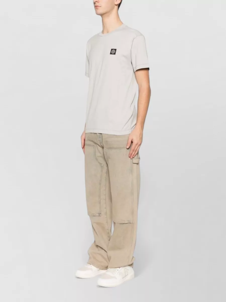 Stone Island Crew Neck Short Sleeve Cotton Jersey Top